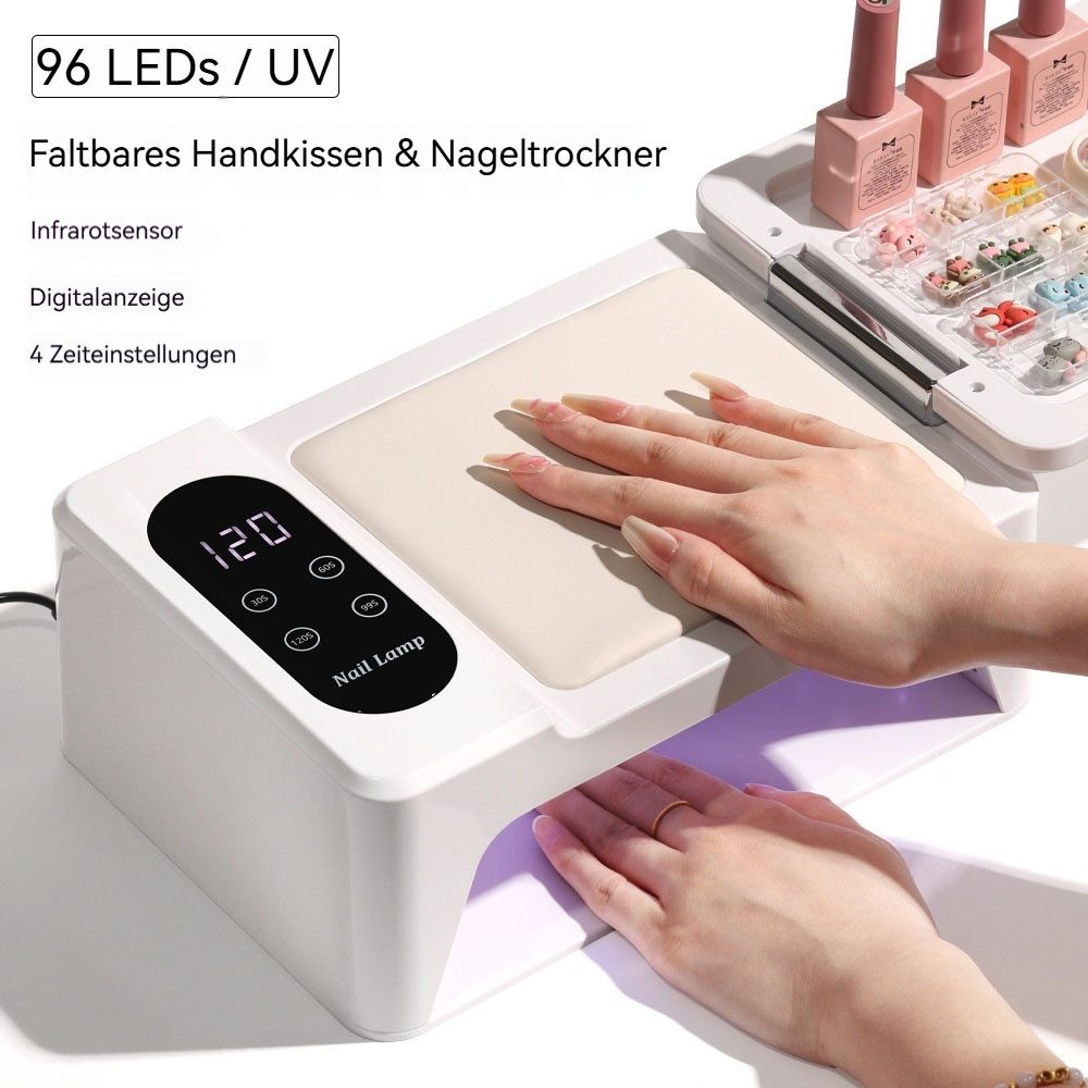 Tekoo Lichthärtungsgerät UV/LED Nagellampe klappbar, 96 Lampen für die professionelle Maniküre, Klappbar, UV/LED-Dual-Lichtquelle, 96 Lampen, Augenschonend