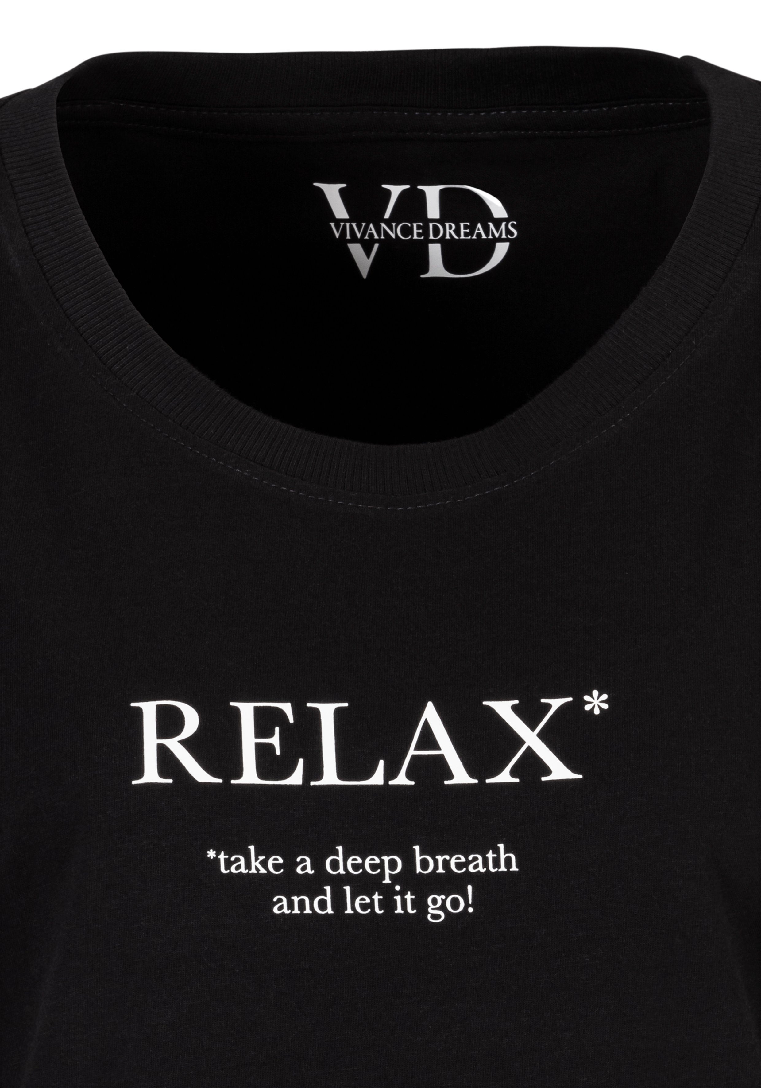 Vivance Dreams by Lascana Pyjamaoberteil (1-tlg) mit Statementdruck