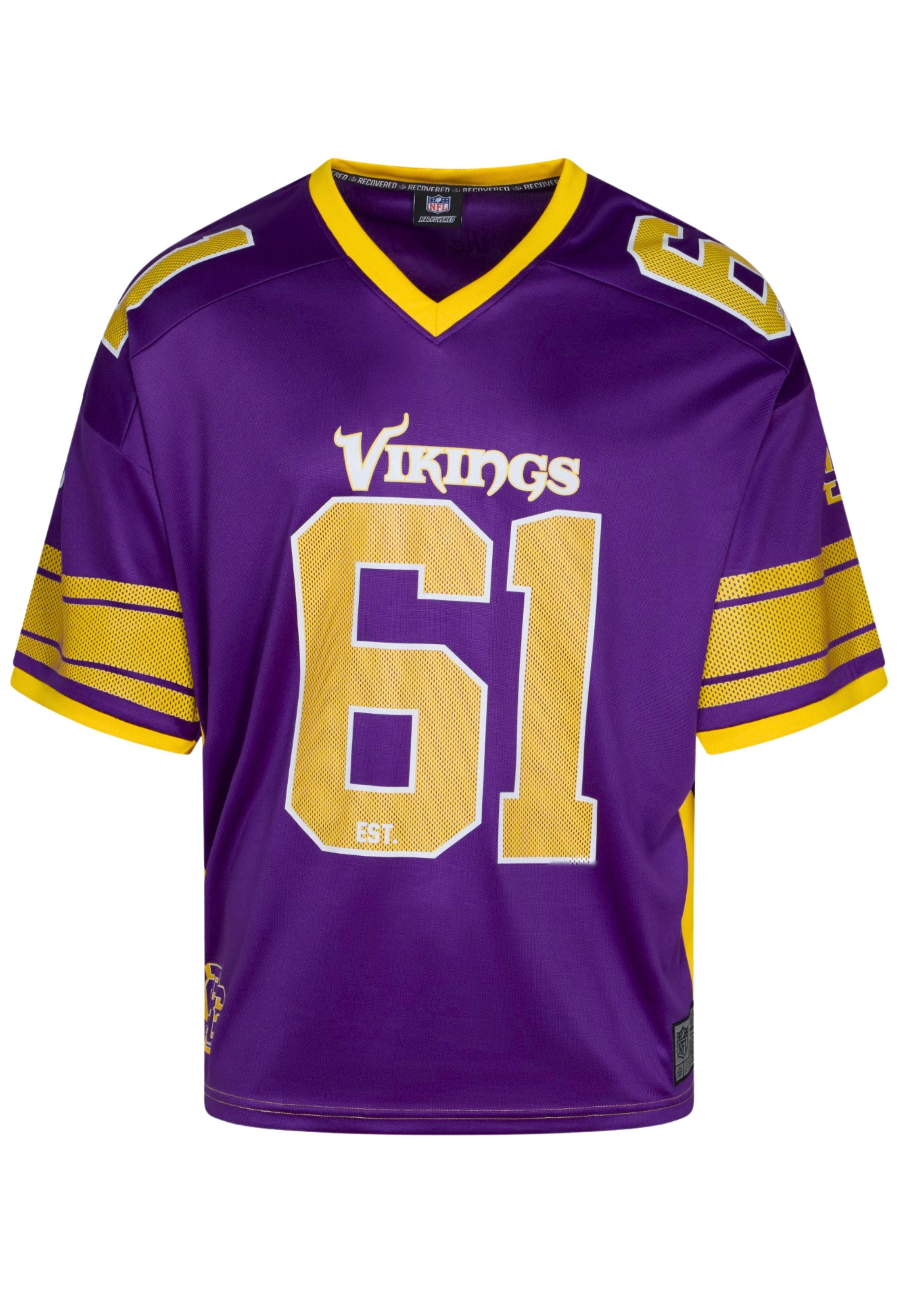 Recovered T-Shirt Minnesota Vikings NFL Mesh Oversized Top Jersey Trikot Violett Recover (1-tlg)
