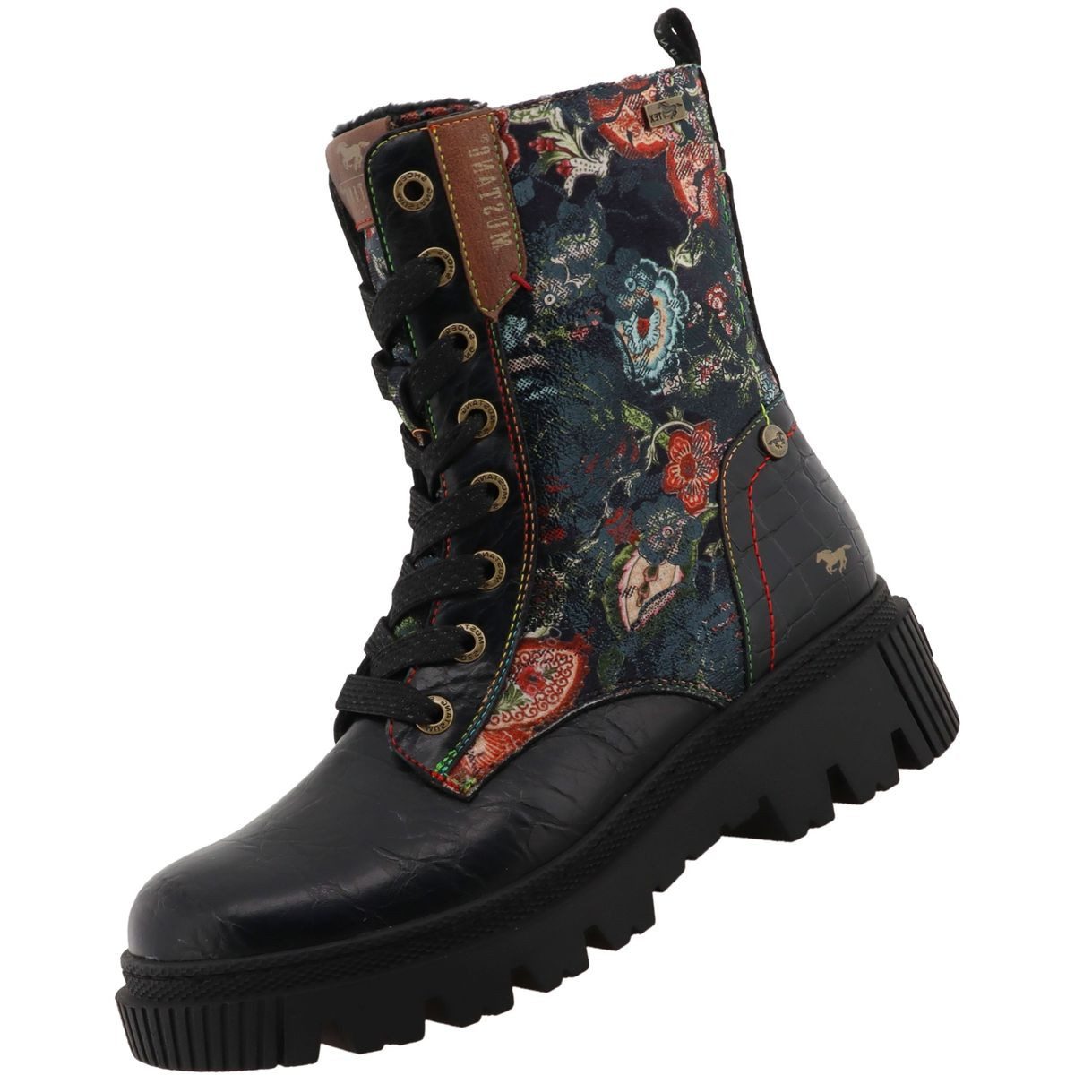 Mustang Shoes 36M0112003-black-multi Stiefelette Biker-Boot mit femininer Note