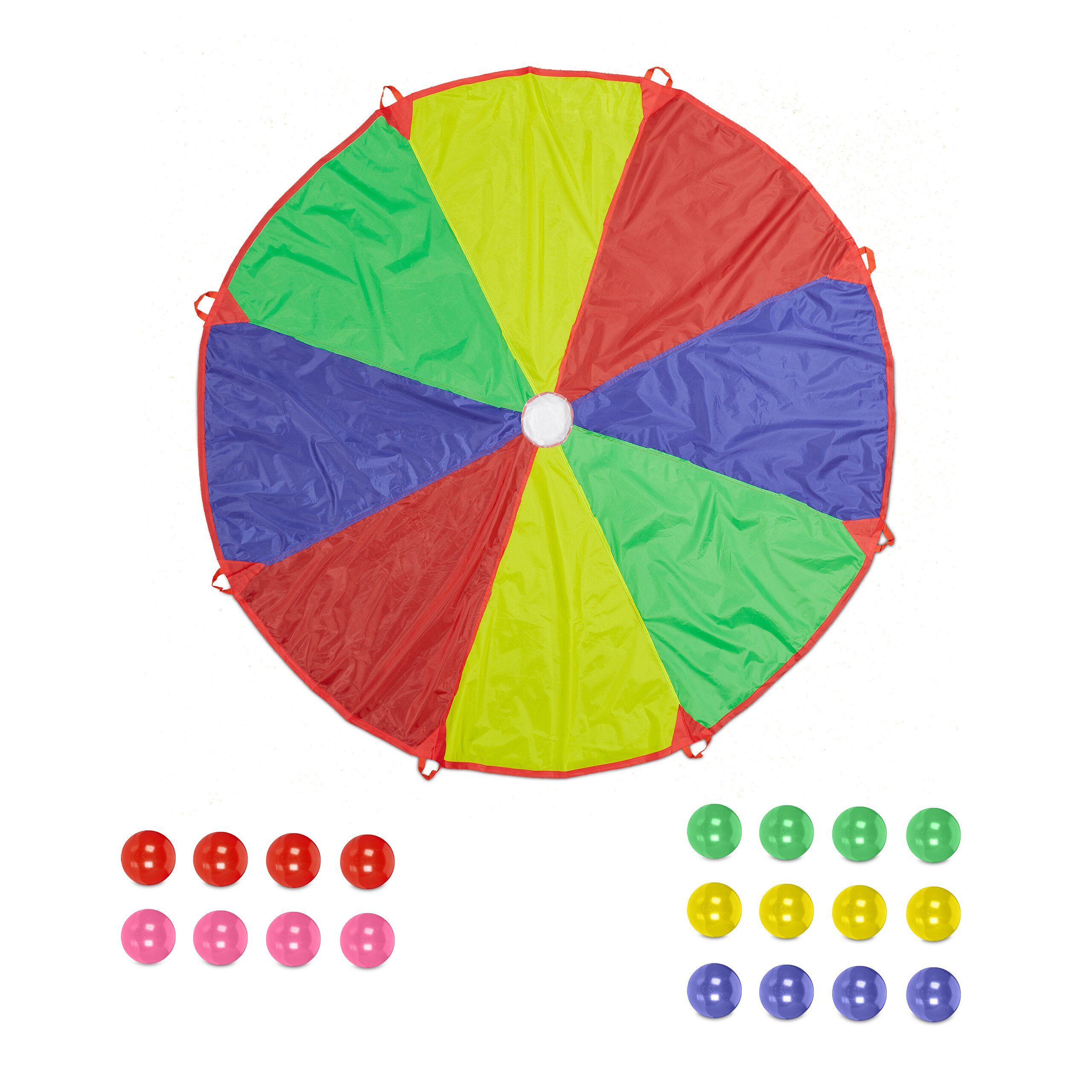 Spielzeug-Gartenset Buntes Schwungtuch mit Bällen