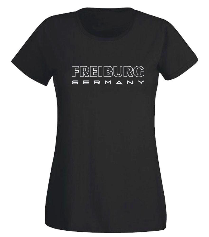 G-graphics T-Shirt Freiburg Germany Slim-fit Damen T-Shirt mit einem Motiv für den echten Fan