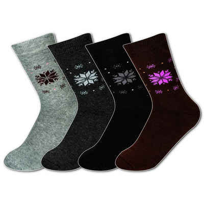 TEXEMP Thermosocken 6-12 Paar Damen Thermo Socken Winter Norweger Socken Dicke Warm (Packung, 6-Paar) Strapazierfähig