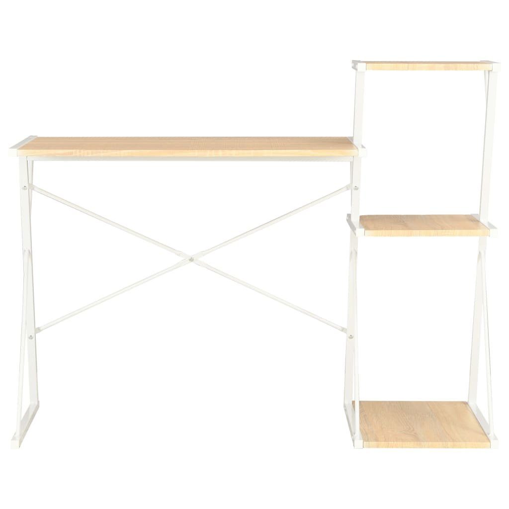 furnicato und cm mit Eiche Schreibtisch Regal Weiß 116×50×93