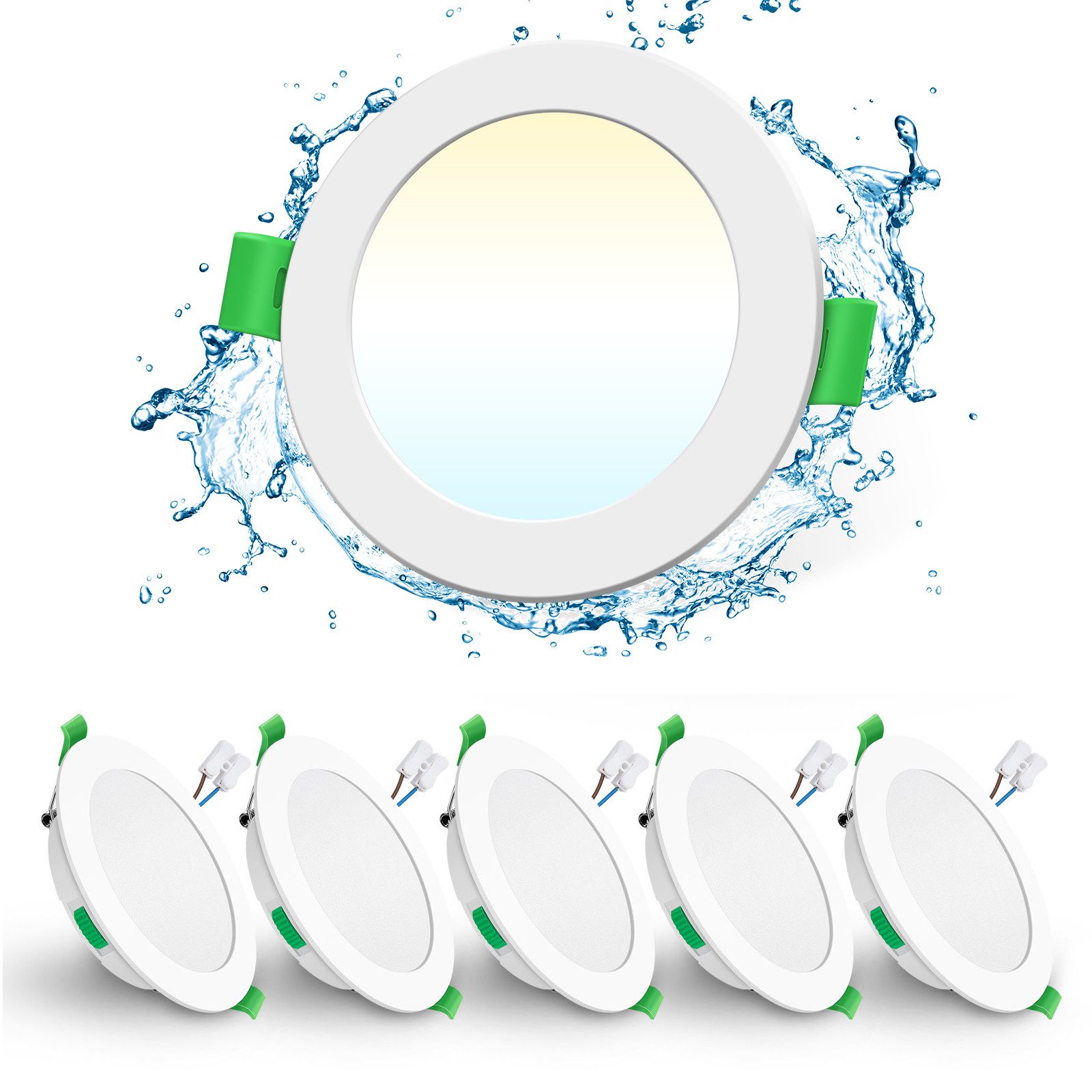 ALUSSO LED Einbaustrahler 6er-Set, 230 V Flach, IP65 LED Spots für Bad, 7W günstig online kaufen