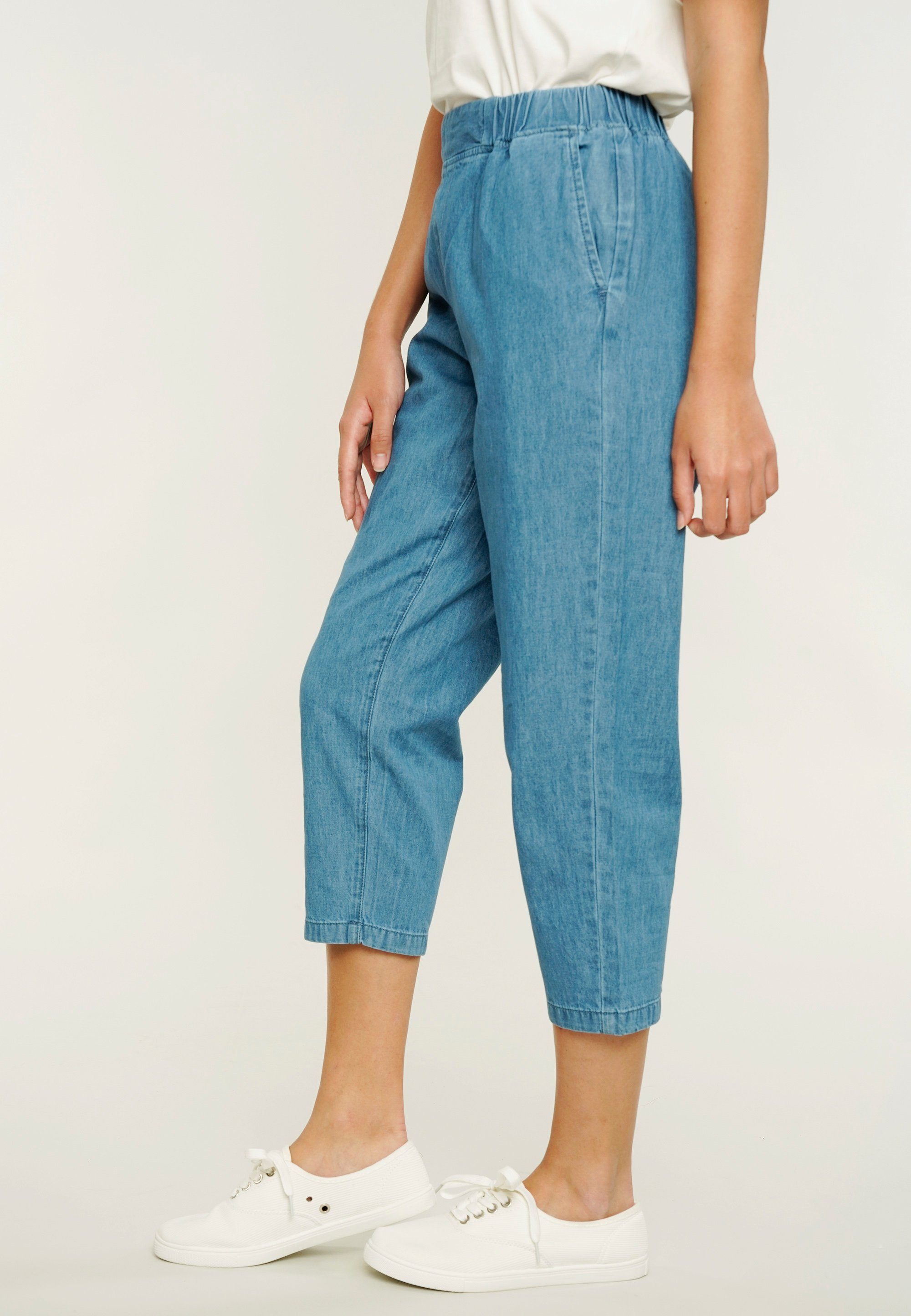 GIORDANO 3/4-Hose Audrey aus leichtem Material blau-denim