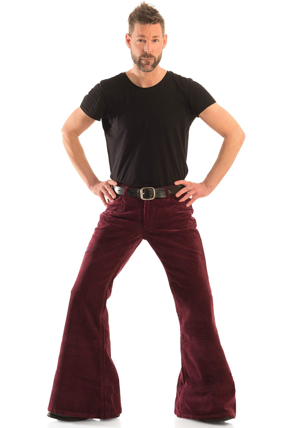 Schlaghose Herren Cord bordeaux