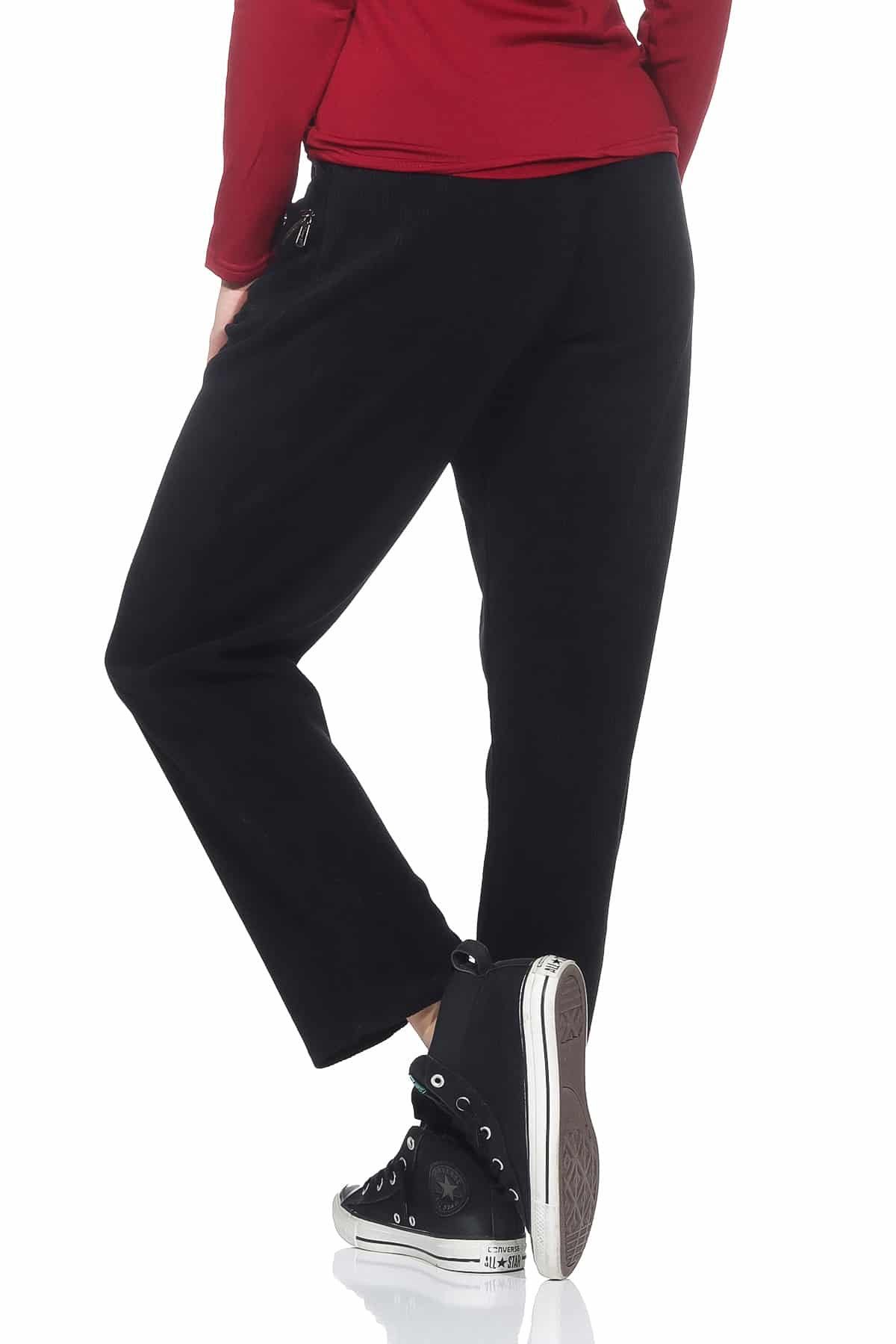 Cherry Berry Cordhose Stretchhose Damen Weiche Cord Schlupfhose Kurzgröße Kurzgröße, elastischer Bund, Unifarben – Bild 5 von 5