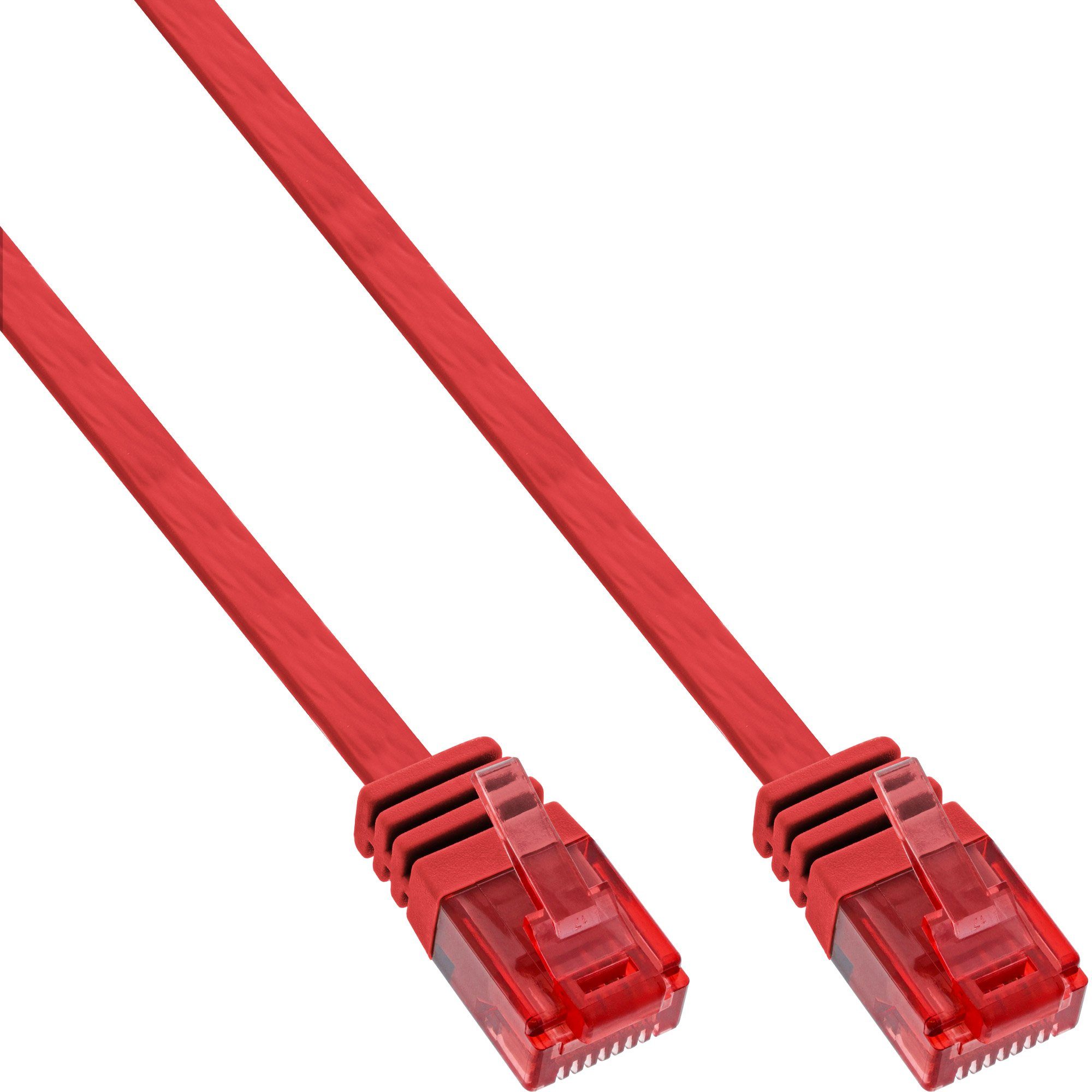 InLine® Patchkabel flach, U/UTP, Cat.6, rot, 1m LAN-Kabel