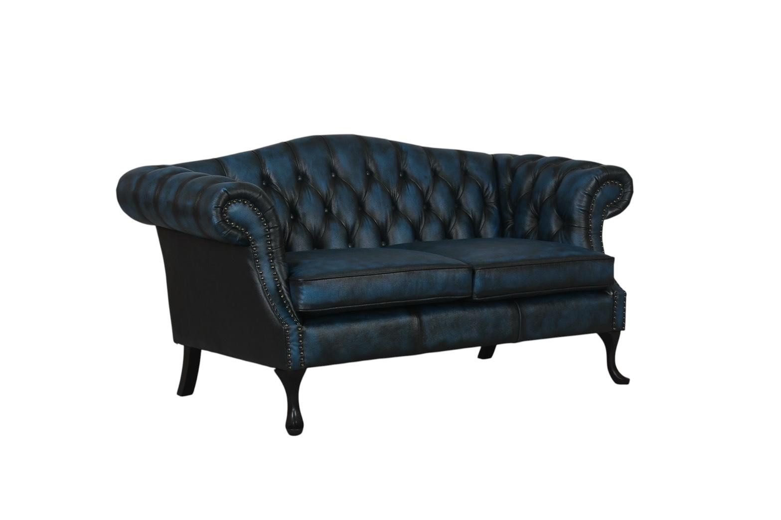 Salottini Chesterfield-Sofa Edles Sofa Chesterfield 2-Sitzer Couch Piccadilly Ledersofa Salottini, 1 Teile, Handarbeit