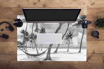 MuchoWow Gaming Mauspad Abgeschnittene Hängematte am Strand in der Dominikanischen Republik (1-St), Büro für Tastatur und Maus, Mousepad Gaming, 90x60 cm, XXL, Großes