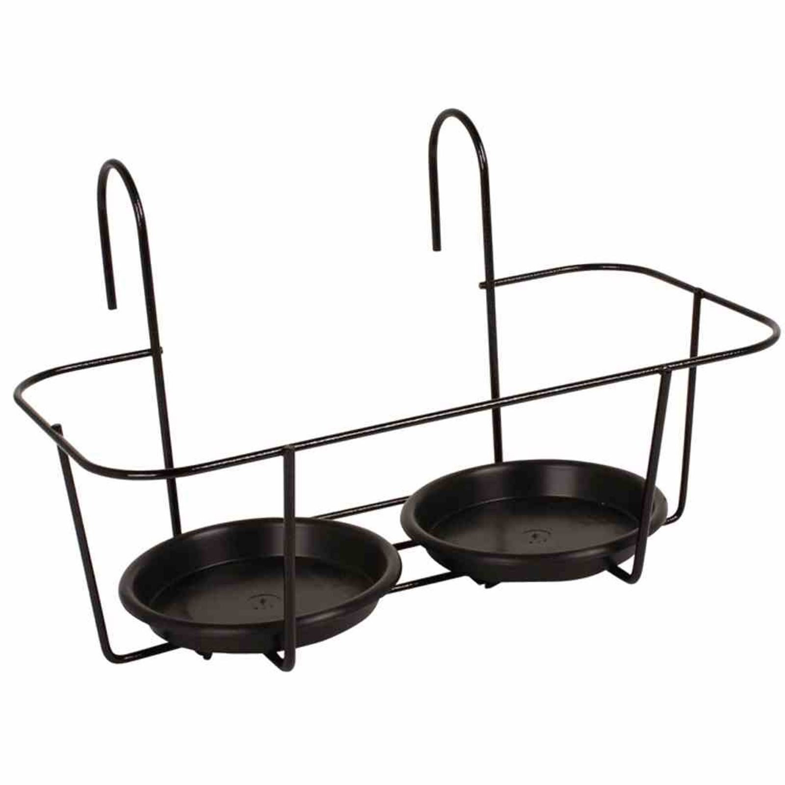 Blumenkastenhalter Haken-Blumentopfhalter 2 Töpfe klein, schwarz