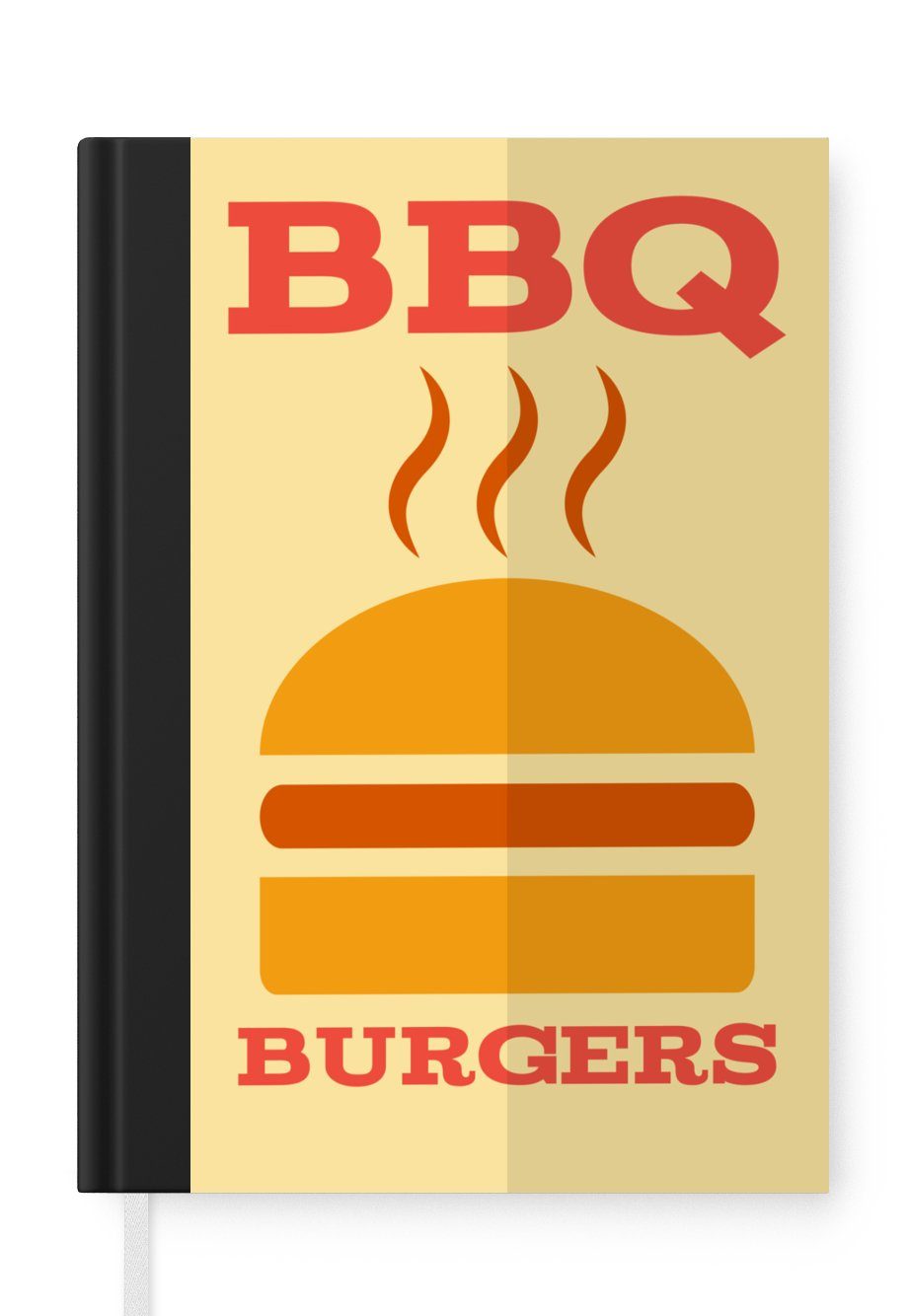 MuchoWow Notizbuch Barbecue Illustration mit einem Burger, Journal, Merkzettel, Tagebuch, Notizheft, A5, 98 Seiten, Haushaltsbuch