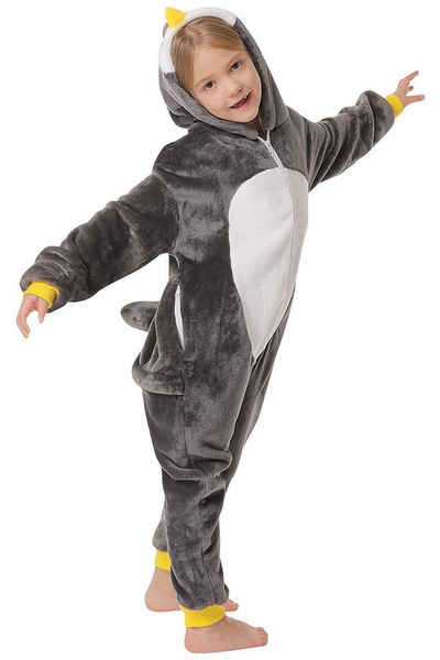 Corimori Jumpsuit Kinderkostüm Onesie Overall in Größen 90-110cm (1-tlg) (schwarz/weiß)