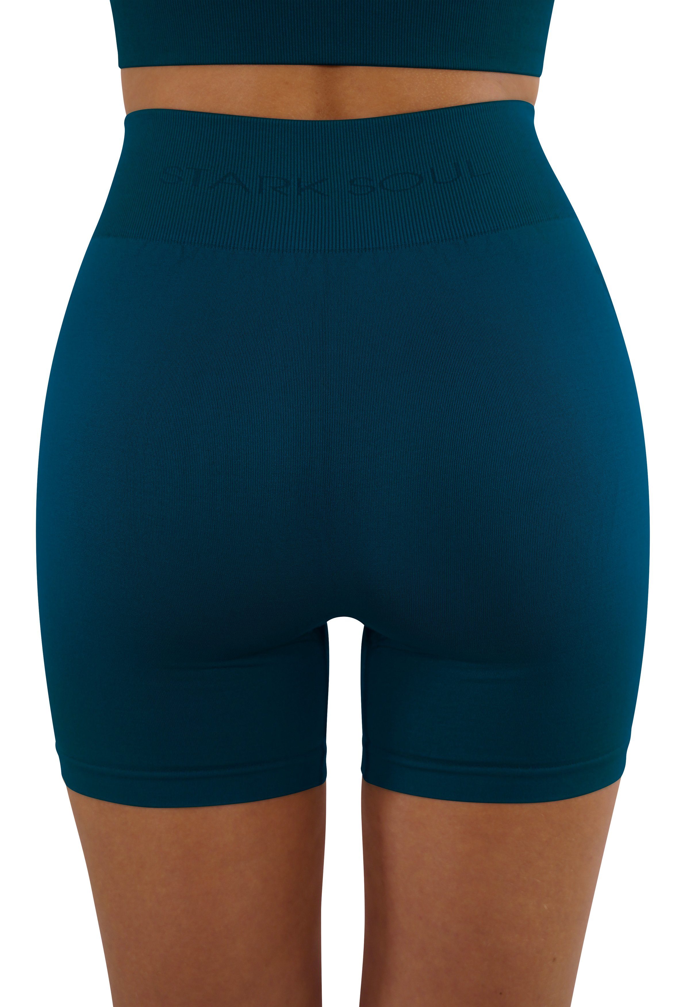 Dunkelblau Unifarben in OPAQUE kurze Leggings Seamless Trainingsshorts Soul® Stark