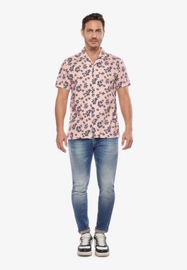 Le Temps Des Cerises Kurzarmhemd CHEMISE HOMME POSTIR (MC) / SHIRT MAN POSTIR (SHORT SLEEVE) Mit floraler Musterung