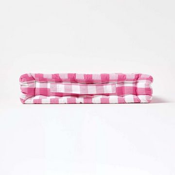 Homescapes Bodenkissen Pink kariertes Sitzkissen 40 x 40 cm