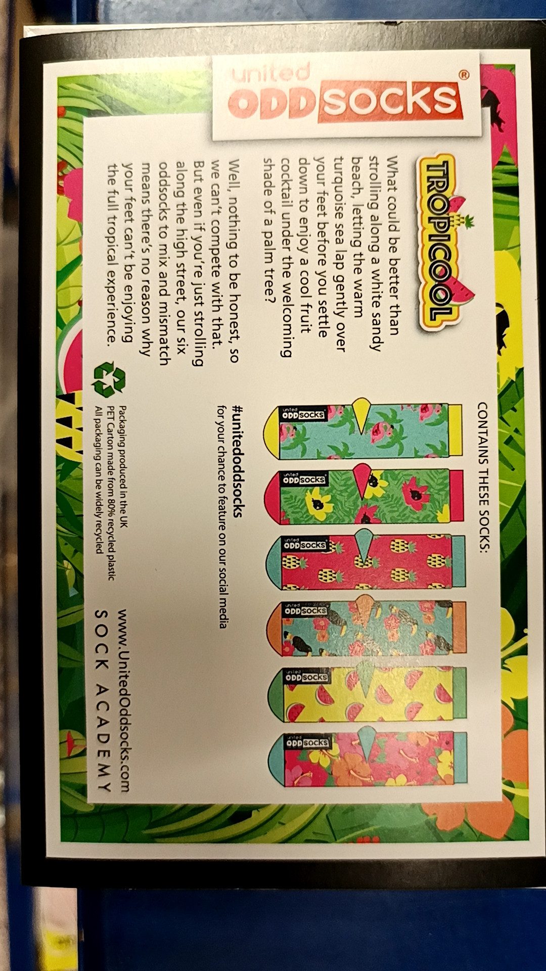 United Oddsocks Freizeitsocken Verrückte Socken Oddsocks Tropicool für Frauen im 6er Set
