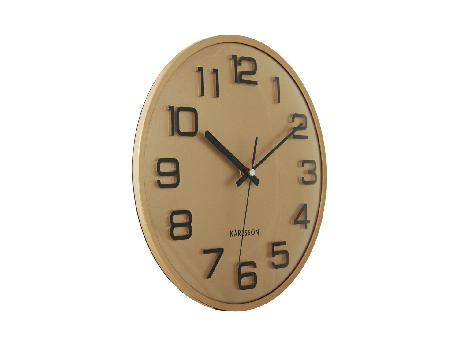 Karlsson Wanduhr Wanduhr in Gold 3D NUMBERS, Ø 30,5 cm