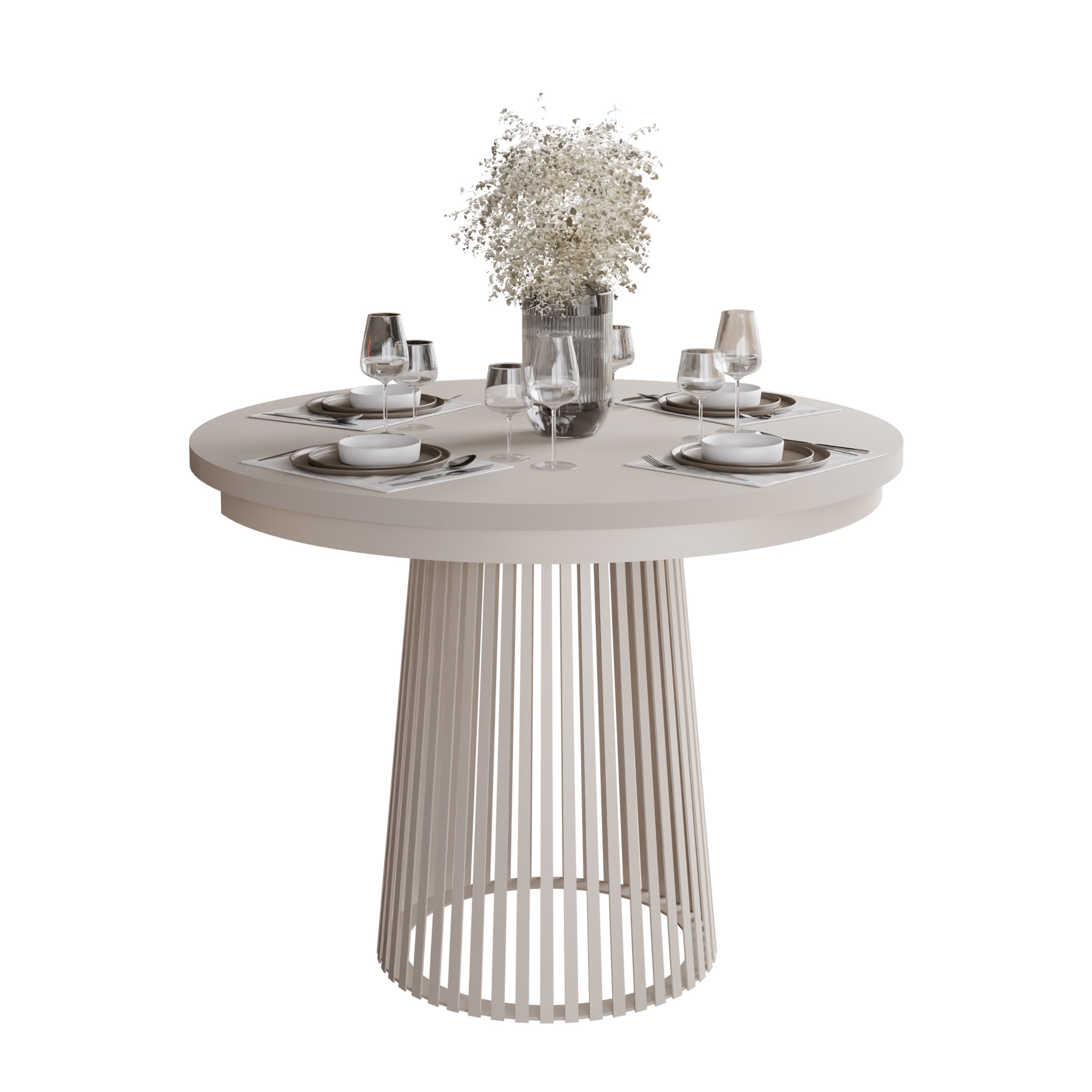 Lookway Esstisch ELYA Rund Ausziehbarer Tisch mit Säulengestel (1x Tisch), günstig online kaufen