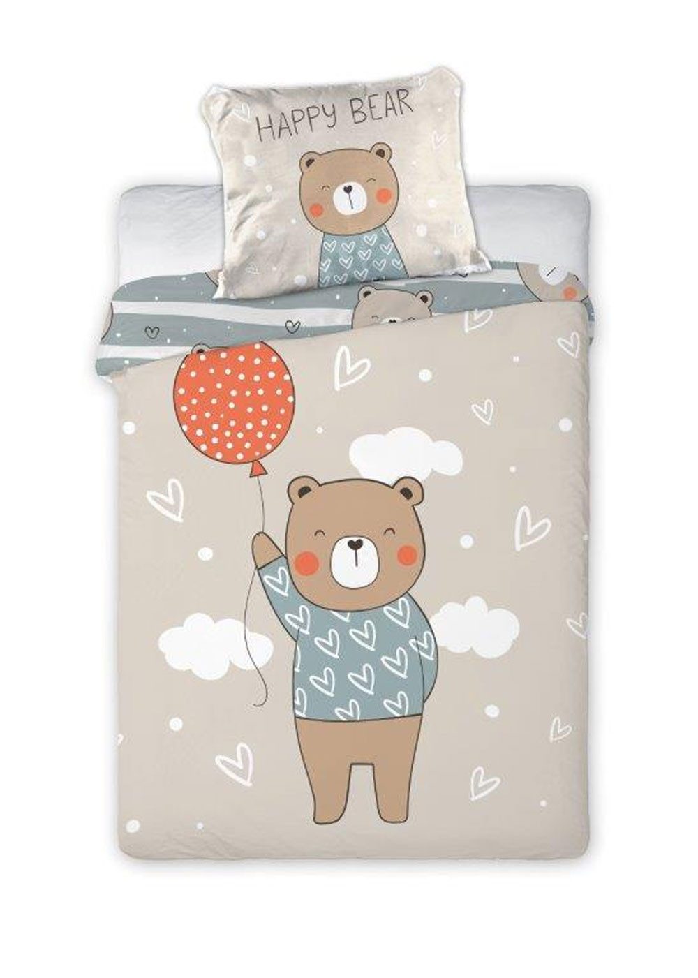texpot Bettwäsche Kinderbettwäsche Bär mit Luftballon günstig online kaufen