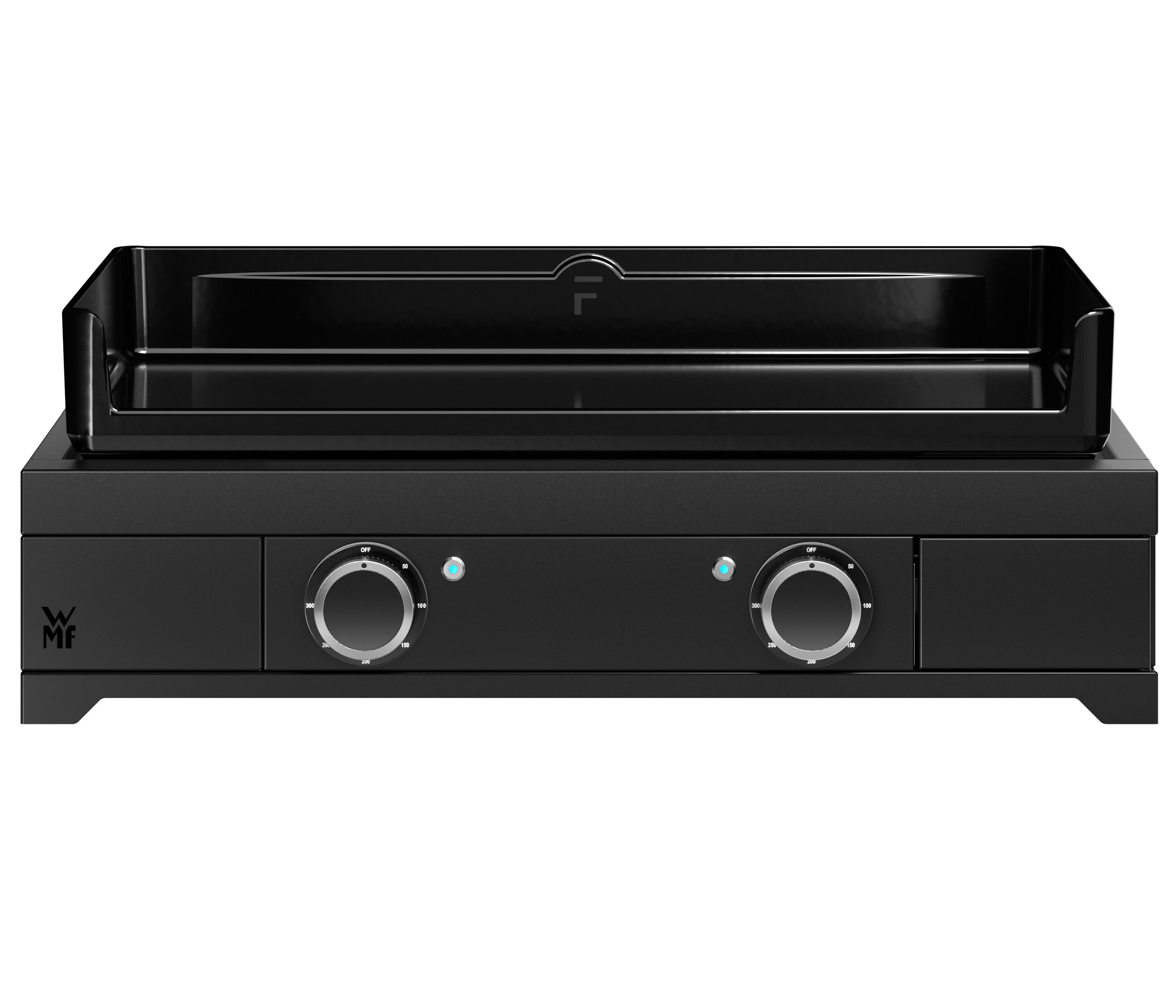 WMF Elektrogrill Plancha Edition One 60E, 3200 W, Stahl / Gusseisen pulverbeschichtet, 3200 W, mit zwei getrennten Kochzonen, integrierter Tropfschale
