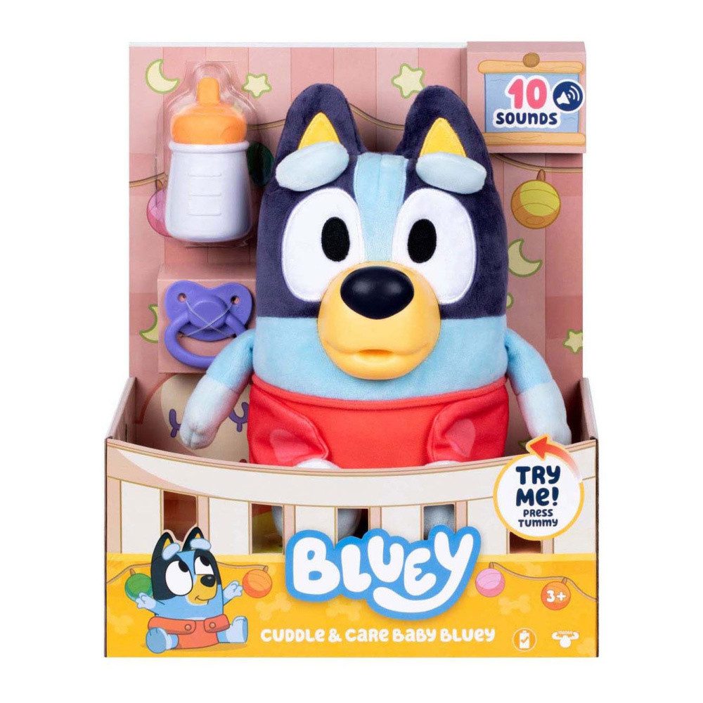 Moose Toys Plüschfigur Bluey Interaktive Plüschfigur Baby Bluey 30 cm