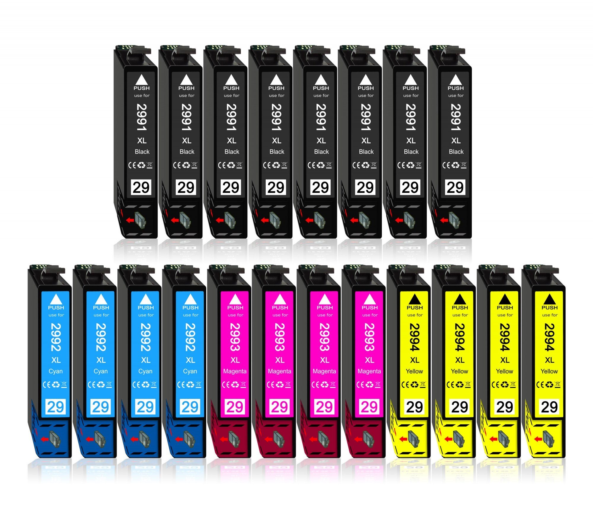 Druckerparadies 15er Pack Druckerpatronen 29 29XL kompatibel mit Epson XP-355 Tintenpatrone (15-tlg)