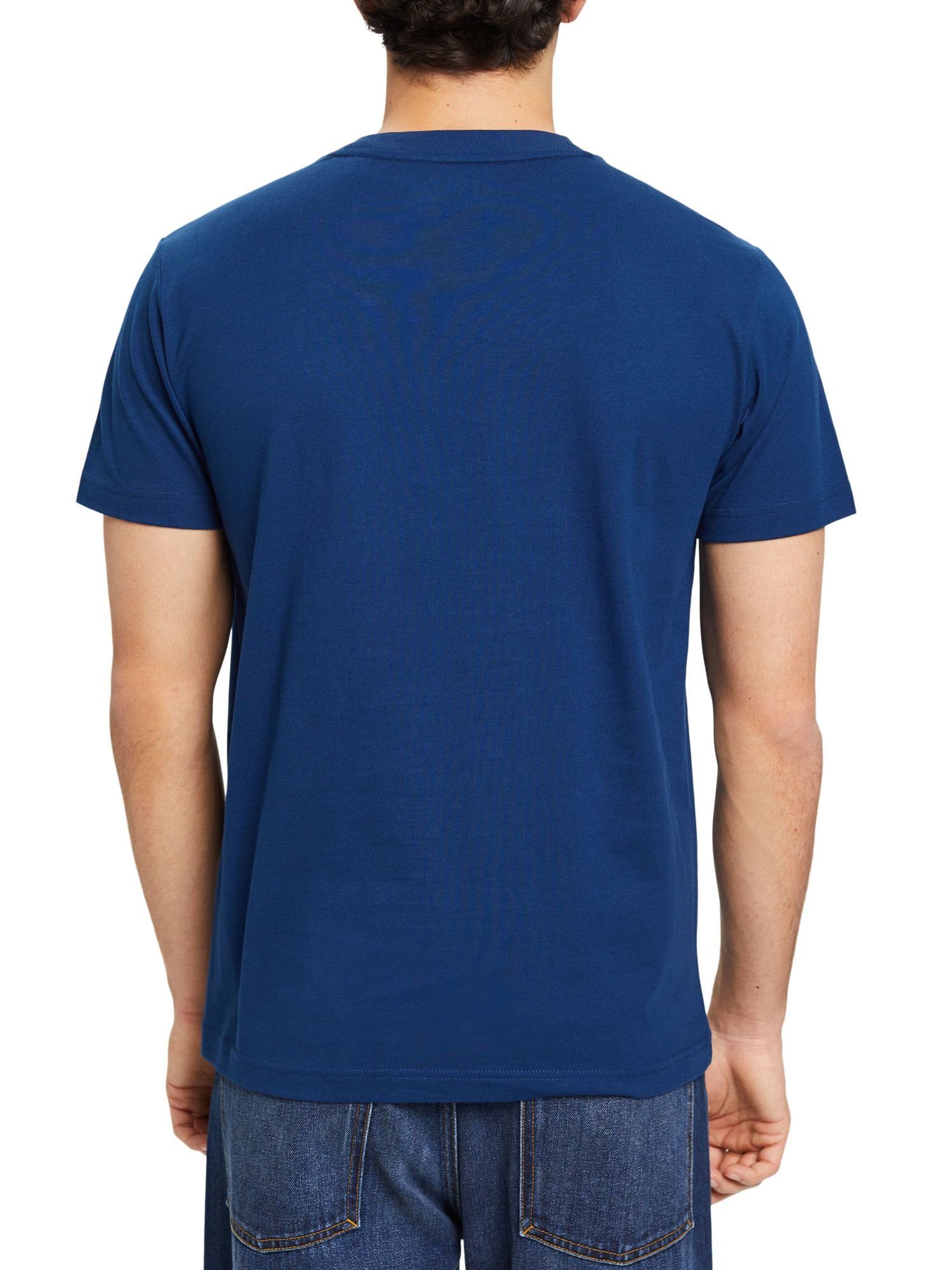 (1-tlg) mit auf Baumwoll-T-Shirt INK Print Brust Esprit Langarmshirt der