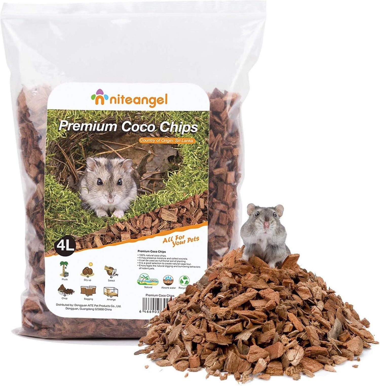Kleintierkäfig Natürliches Kokosnuss-Hamster-Einstreu für kleine Nagetiere 4 l