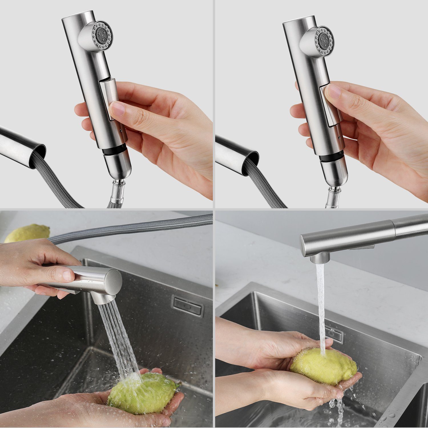 Ausziehbar CECIPA Strahlarte Hochdruck Küche kueche Mit ‎wasserhahn 2 Küchenarmatur Wasserhahn ausziehbar