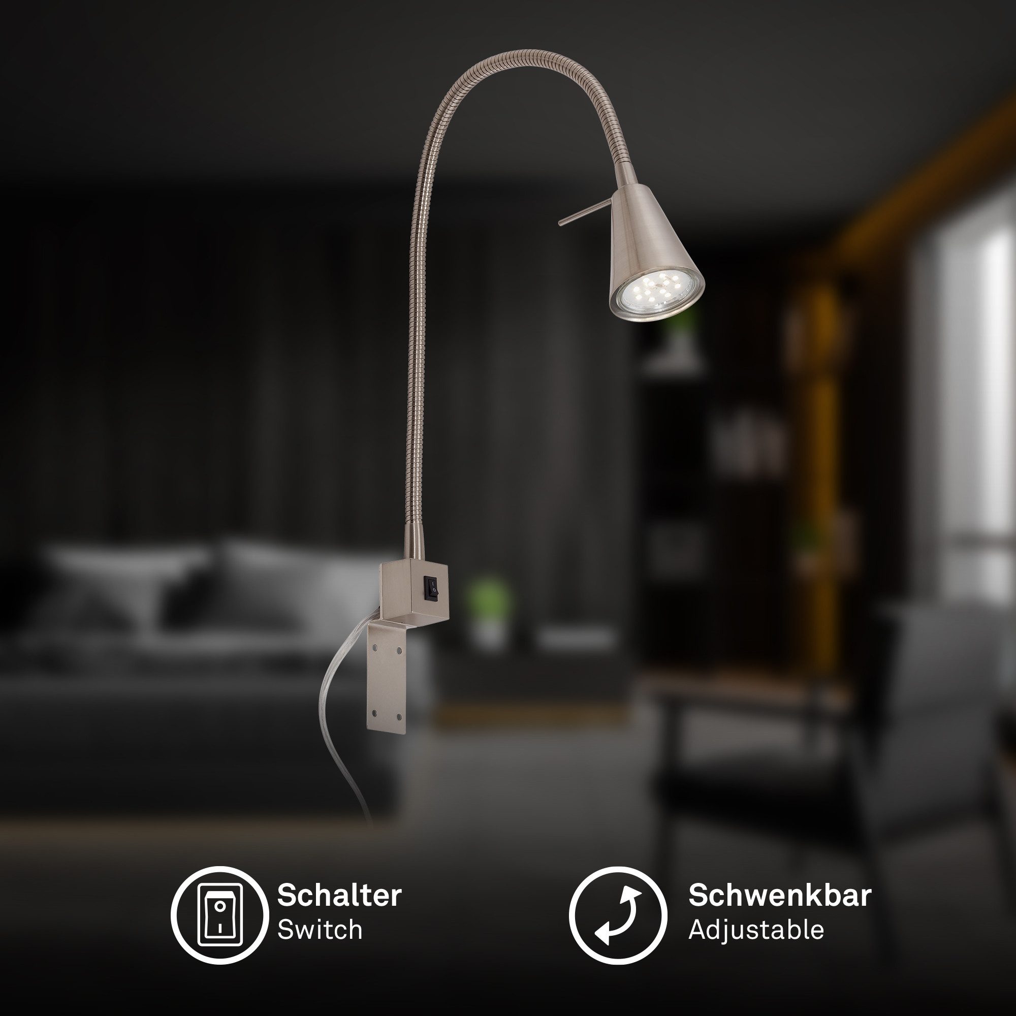 Briloner Leuchten Bettleuchte LED Wandleuchte Bett Schlafzimmer Tischleucht günstig online kaufen