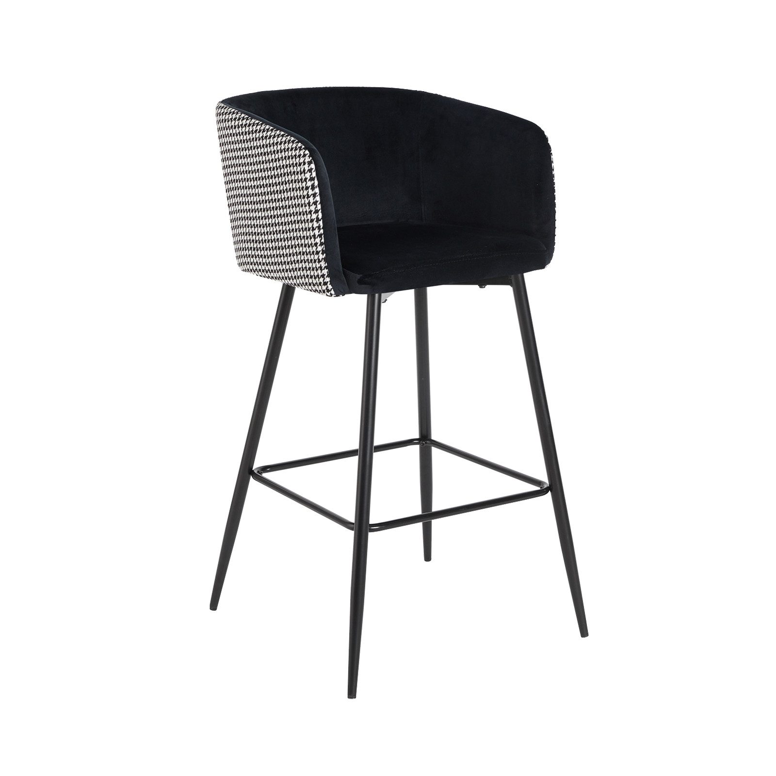 Barhocker Barstuhl Delray Hahnentritt Schwarz-Weiß