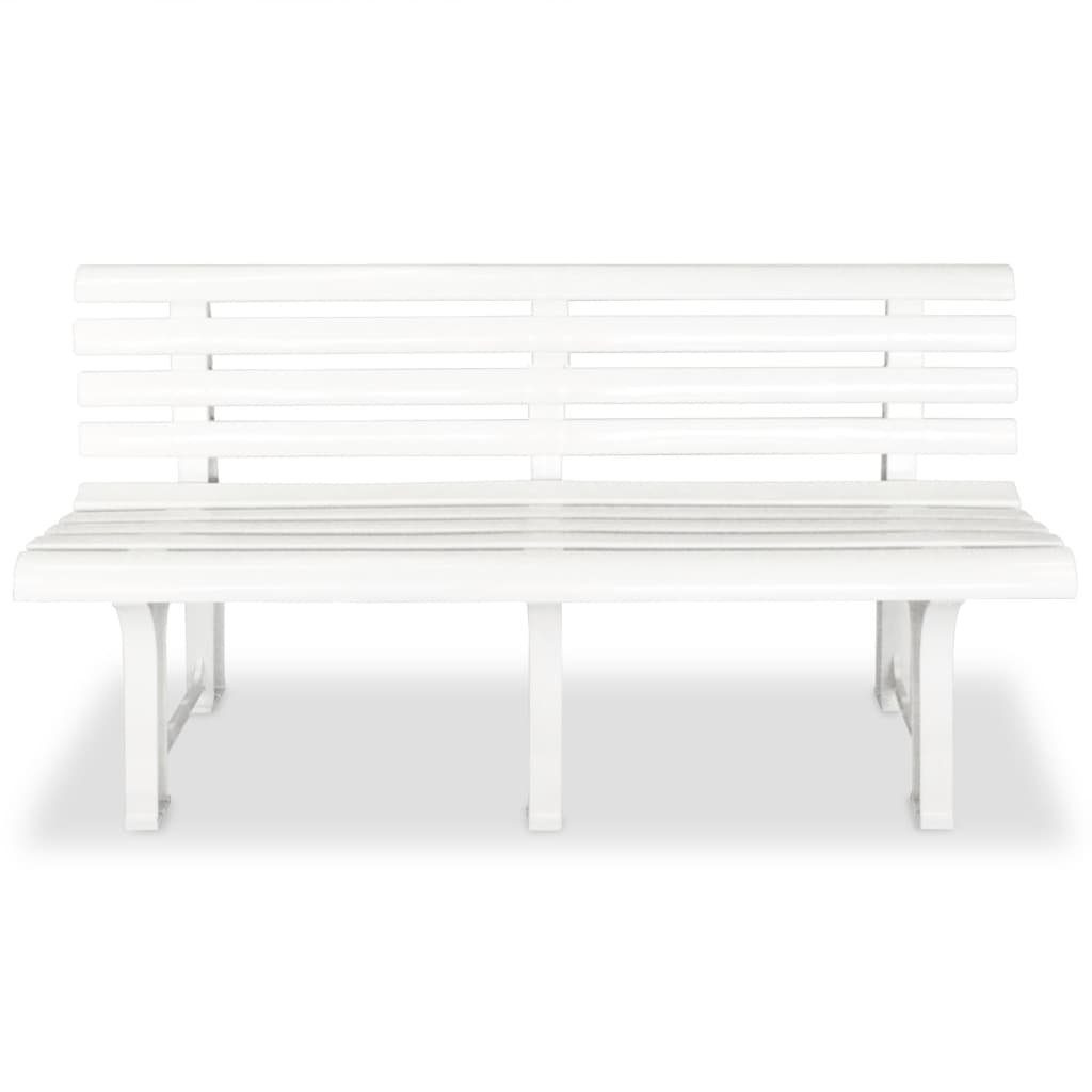 furnicato Gartenbank 145,5 cm Kunststoff Weiß günstig online kaufen
