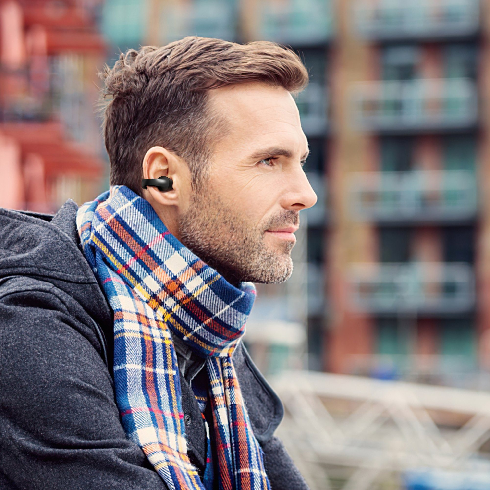 IBETTER Bluetooth Kopfhörer Sportkopfhörer, LED Fit, Kopfhörer, IPX5 Ladekoffer Bluetooth) im Comfort Bluetooth mit aktiver, schwarz Ladestandsanzeige Bluetooth Kopfhörer für In-Ear In-Ear-Kopfhörer Sport, (Echte LED-Anzeige, Kopfhörer, wasserdichte Kopfhörer Bluetooth, drahtlose Bluetooth