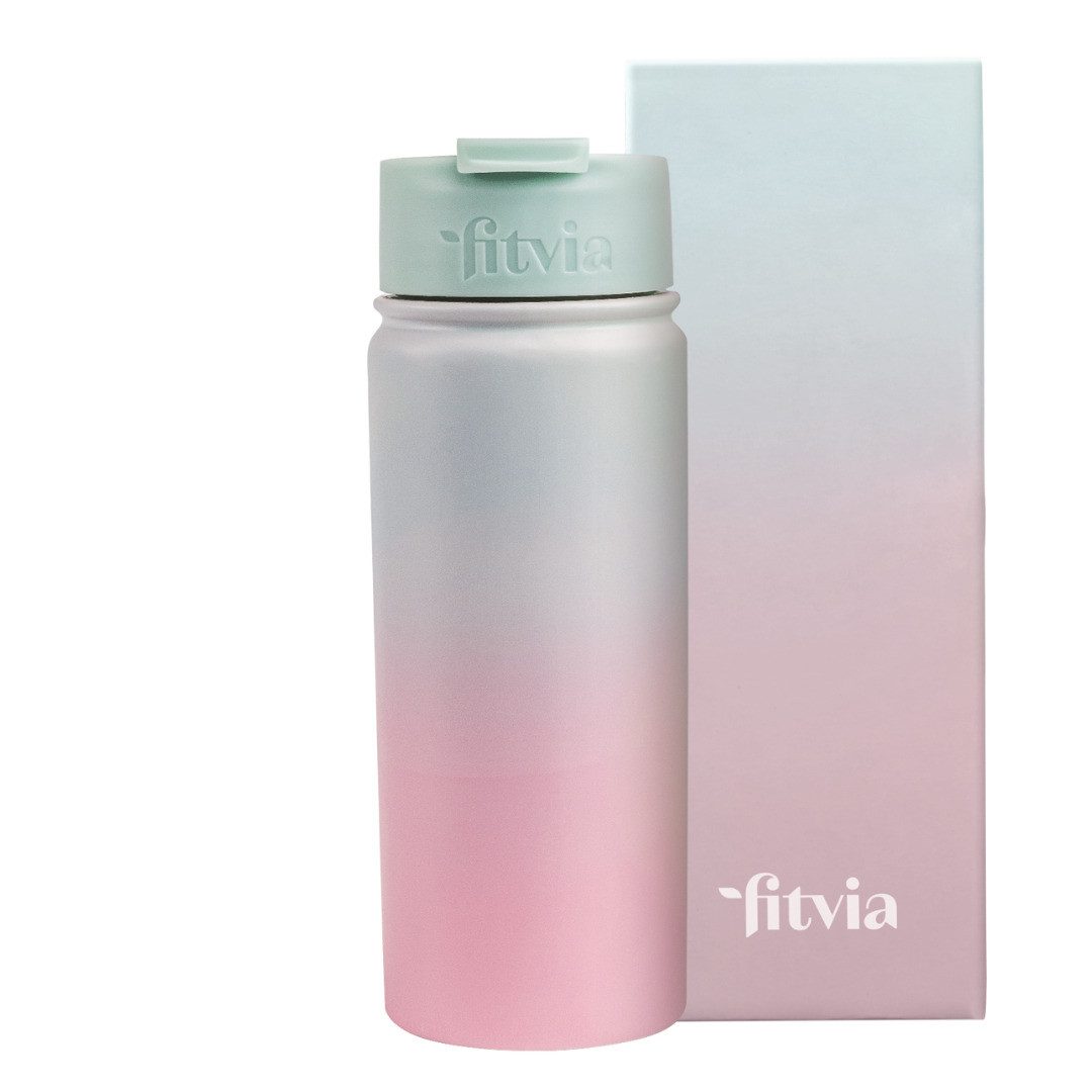 fitvia Thermoflasche Thermoflasche "Candy" Pastell rosa, blau