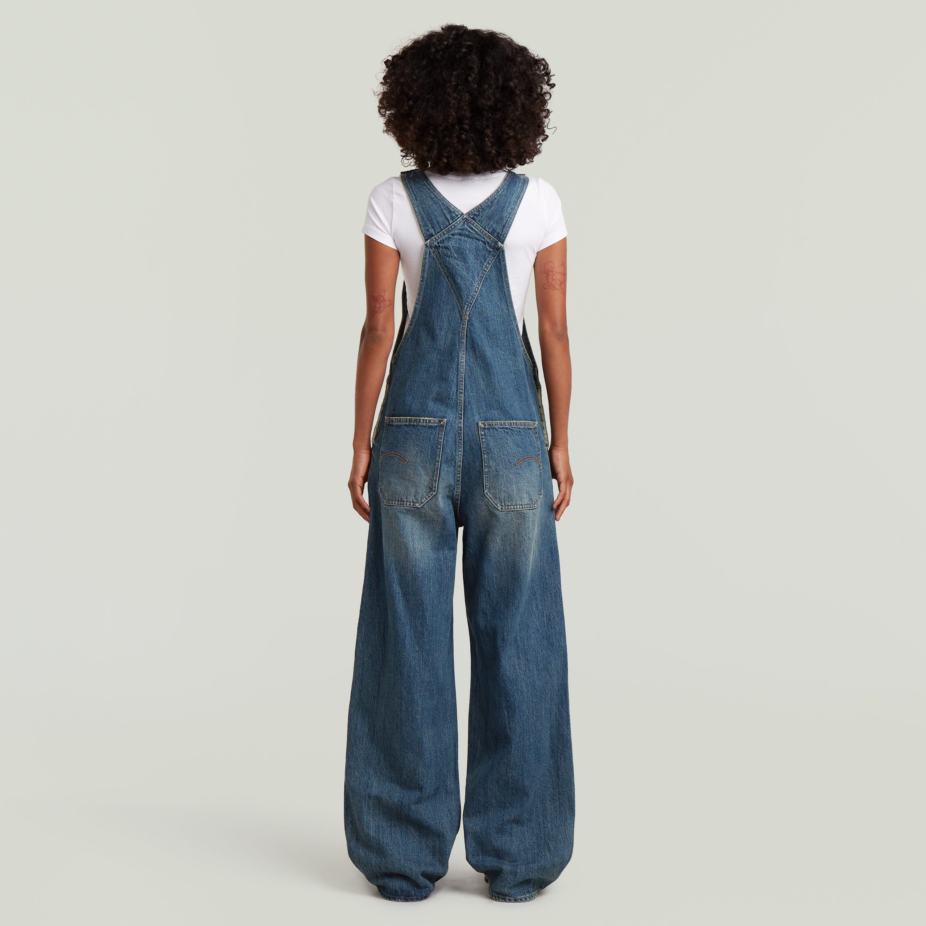 G-STAR Latzhose Straight Leg Dungaree mit Knöpfen an den Seiten