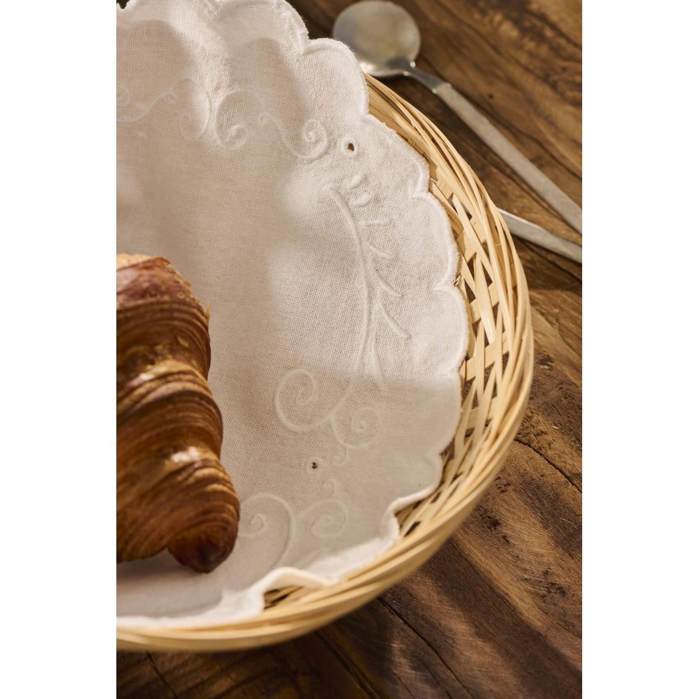 Ib Laursen Stoffserviette Ib Laursen Serviette für Brotkörbe Oval mit Stickereien (30x22cm)