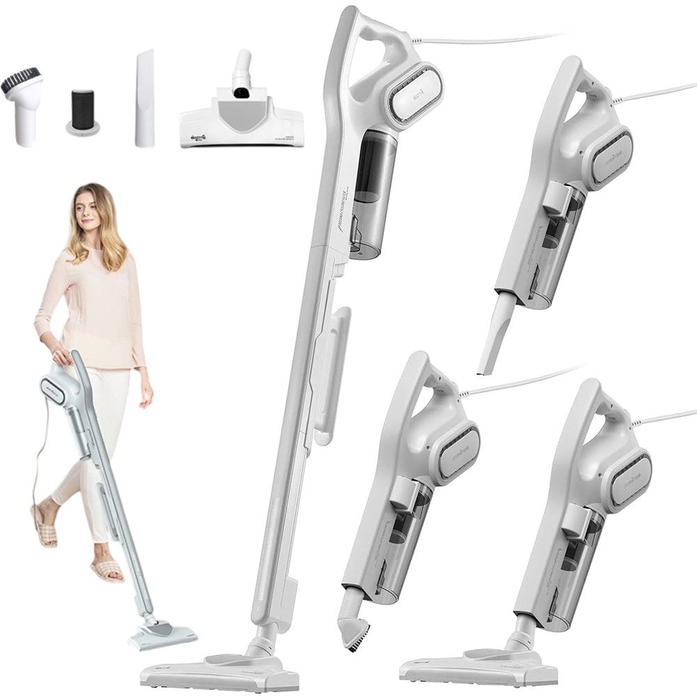 Deerma Handstaubsauger Deerma DX700 kabelgebundener Staubsauger 2-in-1-Sauger für Haushalt, 600 W, beutellos, mit 600 W Saugleistung 15KPA beutelloser vertikaler Handstaubentferner