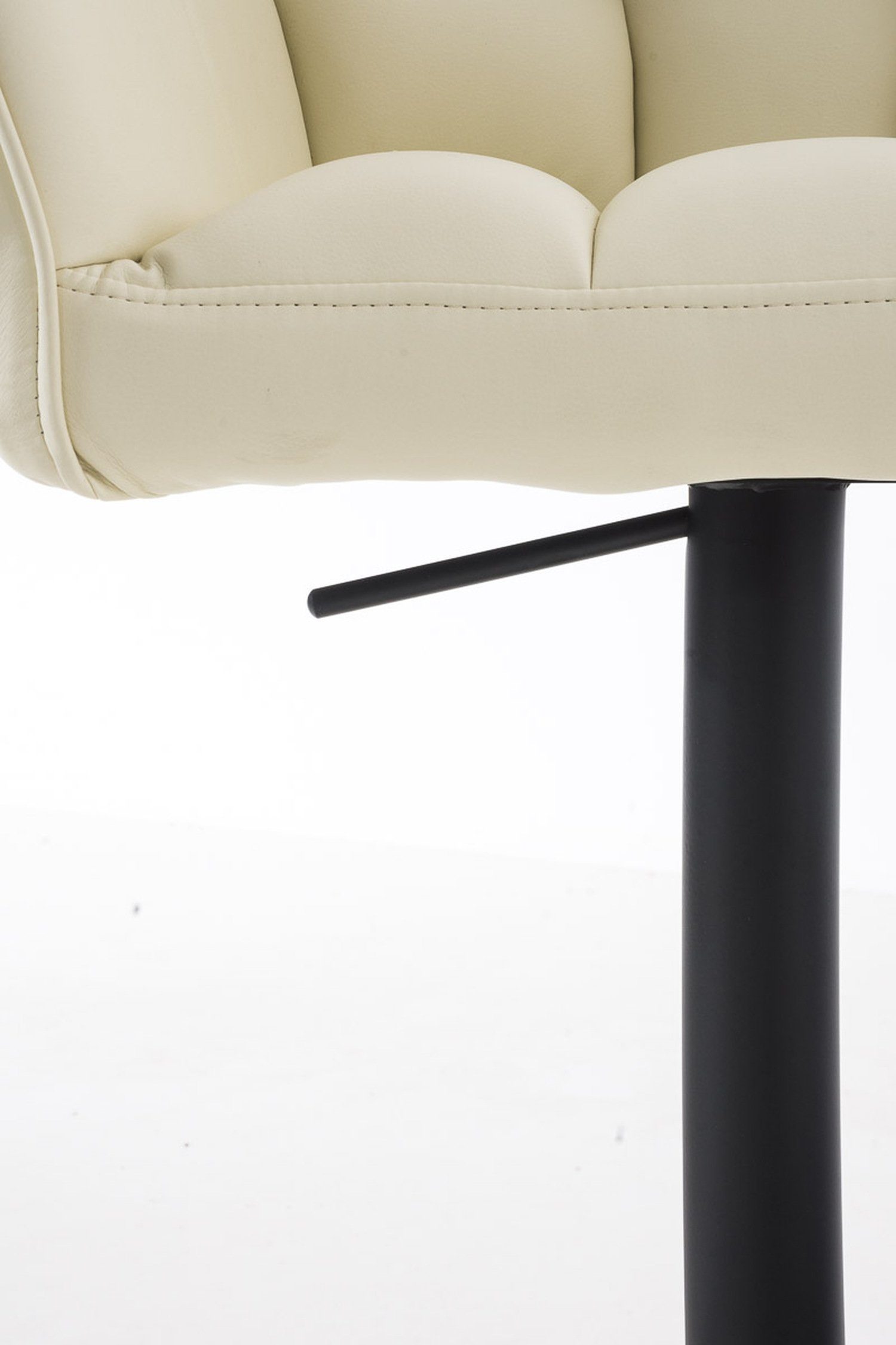 - - drehbar Küche), Barhocker Theke und Sitzfläche: Fußstütze für Creme 360° & Metall Rückenlehne Damaso TPFLiving matt schwarz Kunstleder - (mit Hocker