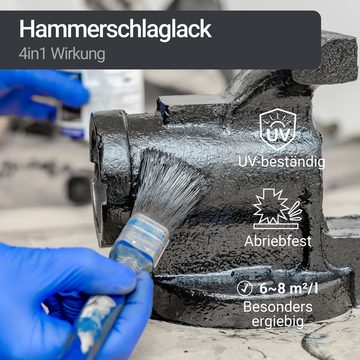WO-WE Metallschutzlack Hammerschlaglack Hammerschlag Effektlack W901, 1-5L, Glänzend