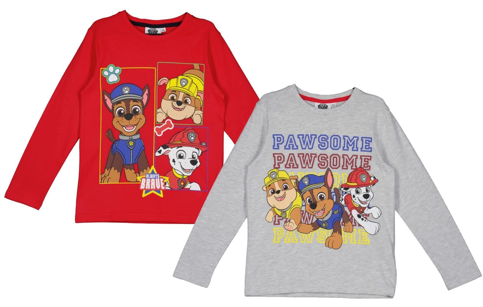 PAW PATROL Langarmshirt 2x Kinder Longsleeves Langarm Футболки Sweatshirts Paw Patrol