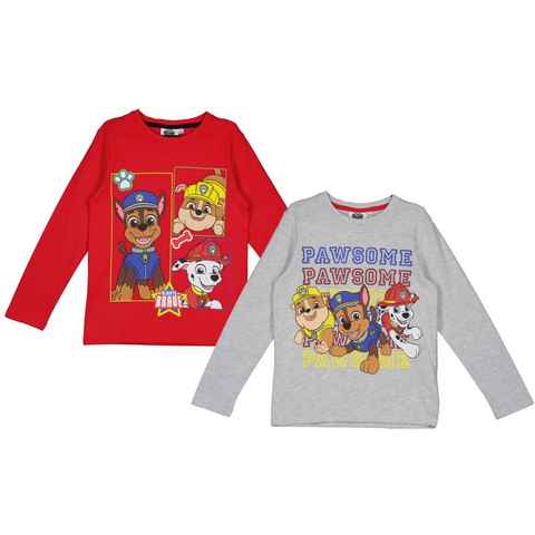 PAW PATROL Langarmshirt 2x Kinder Longsleeves Langarm T-Shirts Sweatshirts Paw Patrol