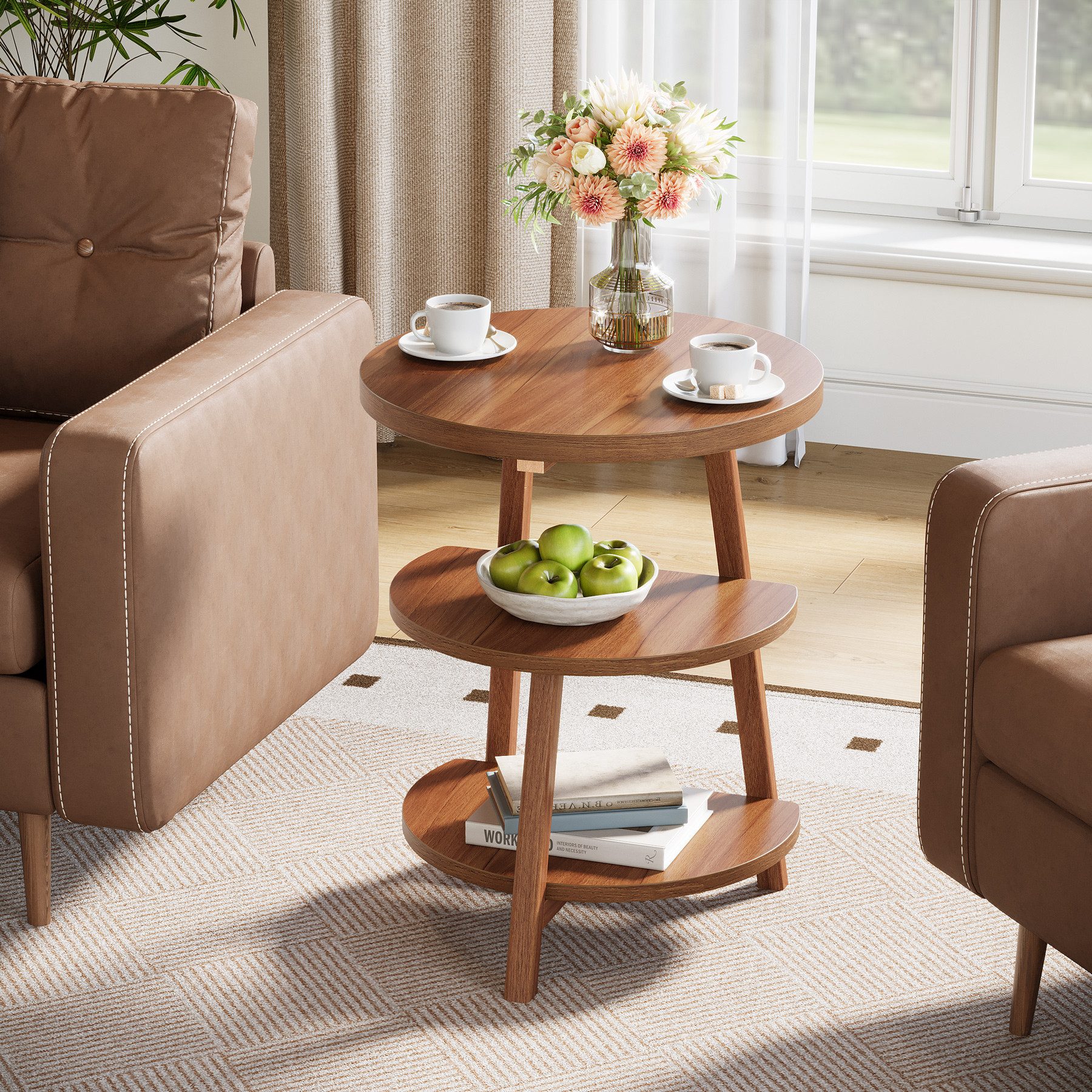 Tribesigns Beistelltisch Kleiner Tisch rund, Couchtisch günstig online kaufen