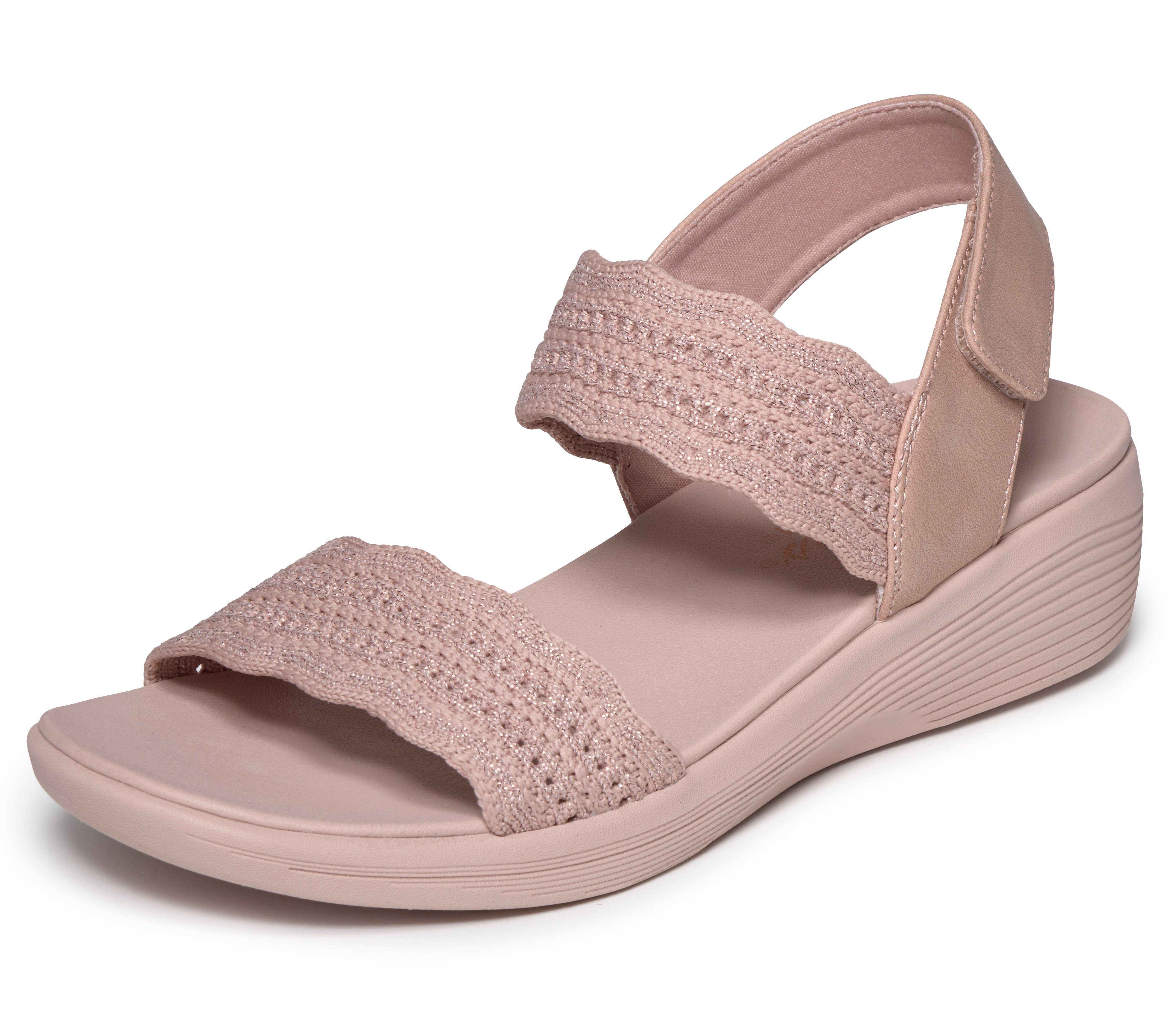Skechers ARYA Sandale Sommerschuh, Keilsandalette mit komfortablem Luxe Foam