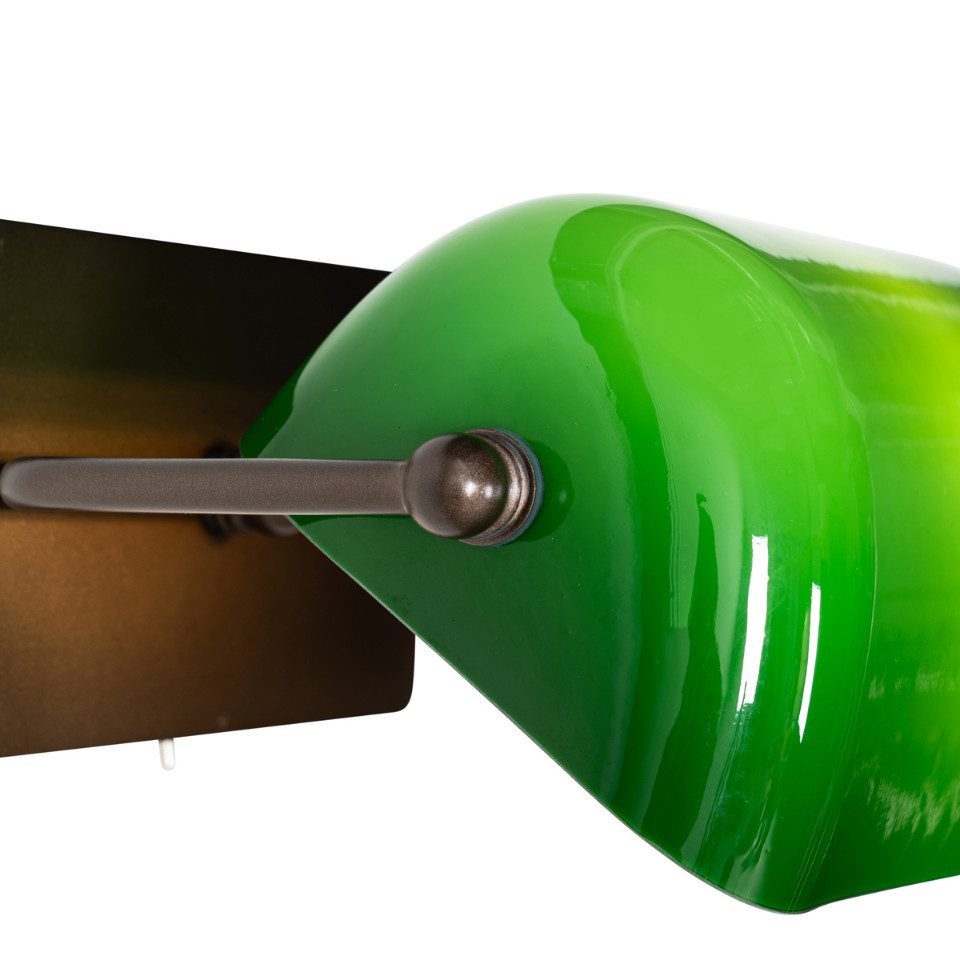 Qazqa Wandleuchte Banker, ohne Leuchtmittel, E27, Bronze, Klassisch / Antik, Glas, 1-flammig