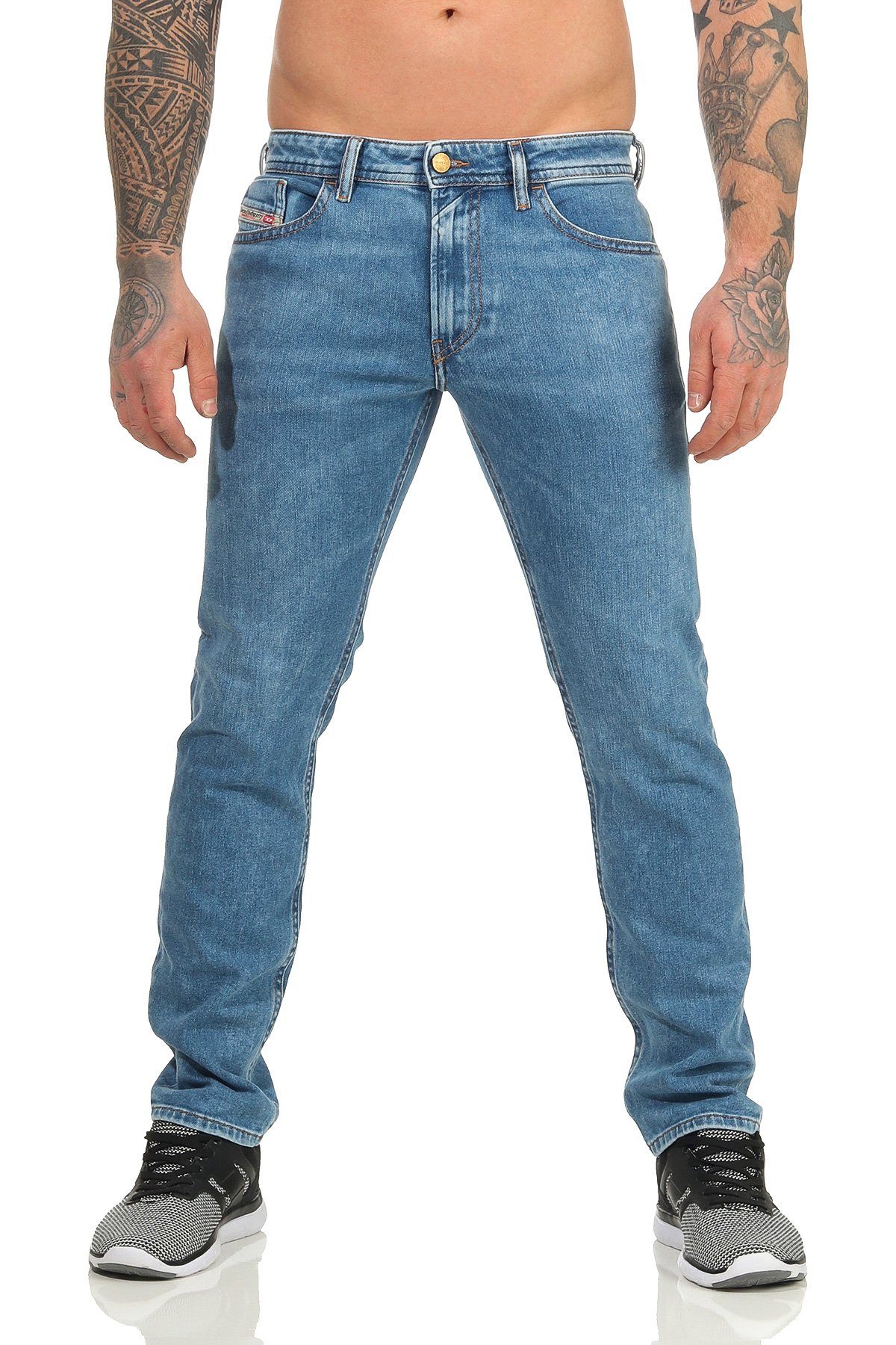 Diesel Slim-fit-Jeans Herren Thommer 087AR Blau, Röhrenjeans, Stretch,  5-Pocket-Style