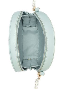 Vivance Umhängetasche, mit gestepptem Design und Perlenhenkel, Runde Handtasche VEGAN