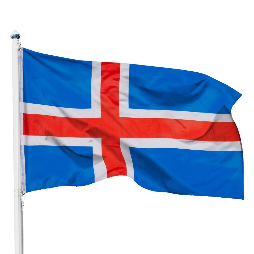 PHENO FLAGS Flagge Island Flagge - Islandfahne 90 x 150 cm, Strapazierfähige Fahne für Fahnenmast, mit 2 Ösen