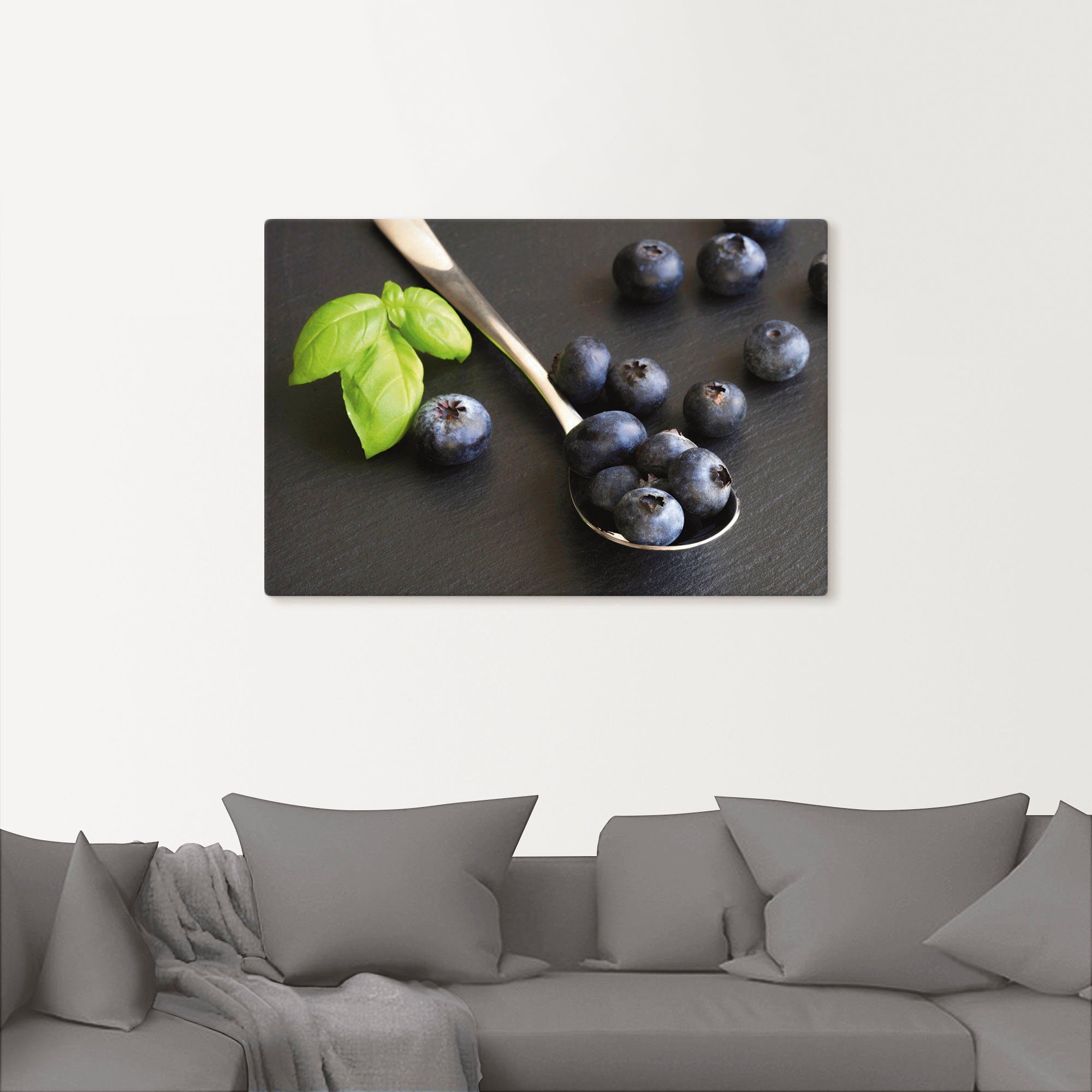 Artland Wandbild Heidelbeeren, Obst Bilder versch. Alubild, Poster Wandaufkleber als St), (1 Leinwandbild, Größen in oder